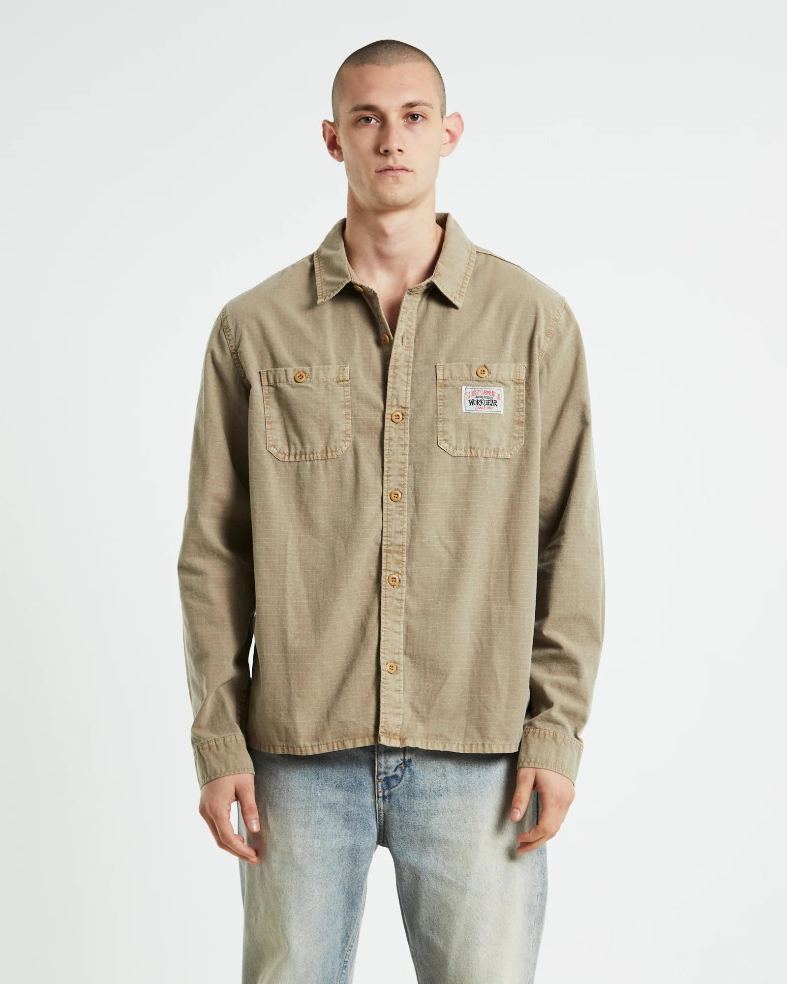 Rip Stop Authentic Long Sleeve Work Shirt Taupe
