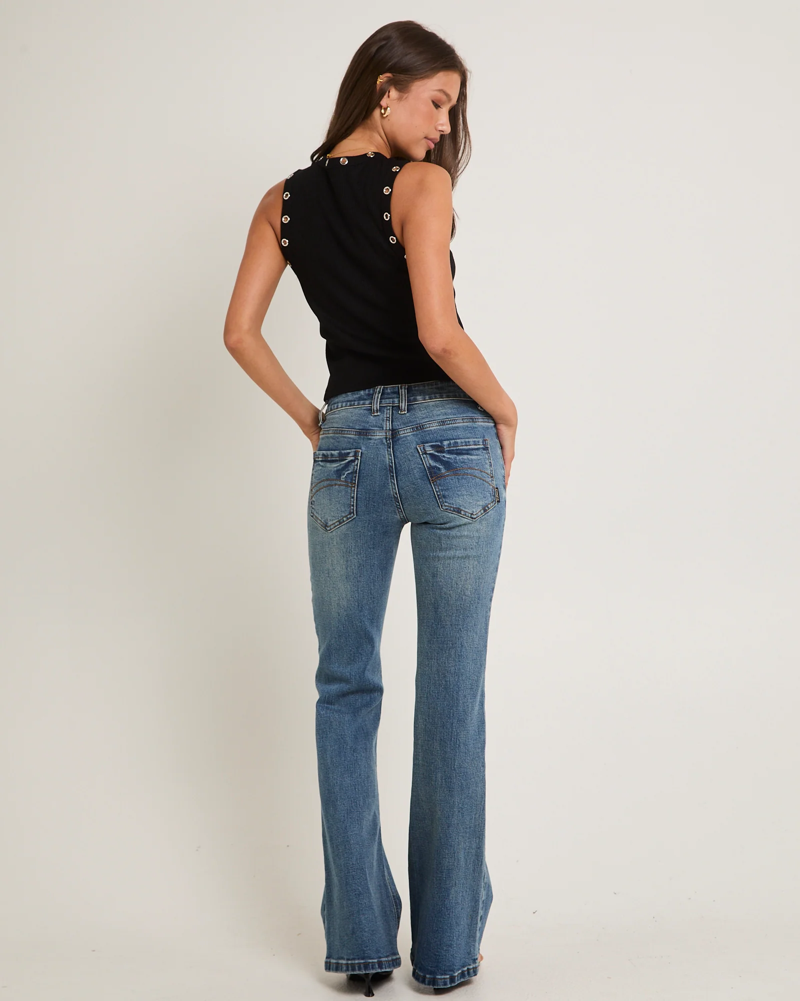 Rita Low Rise Flare Denim Jeans - Image 2