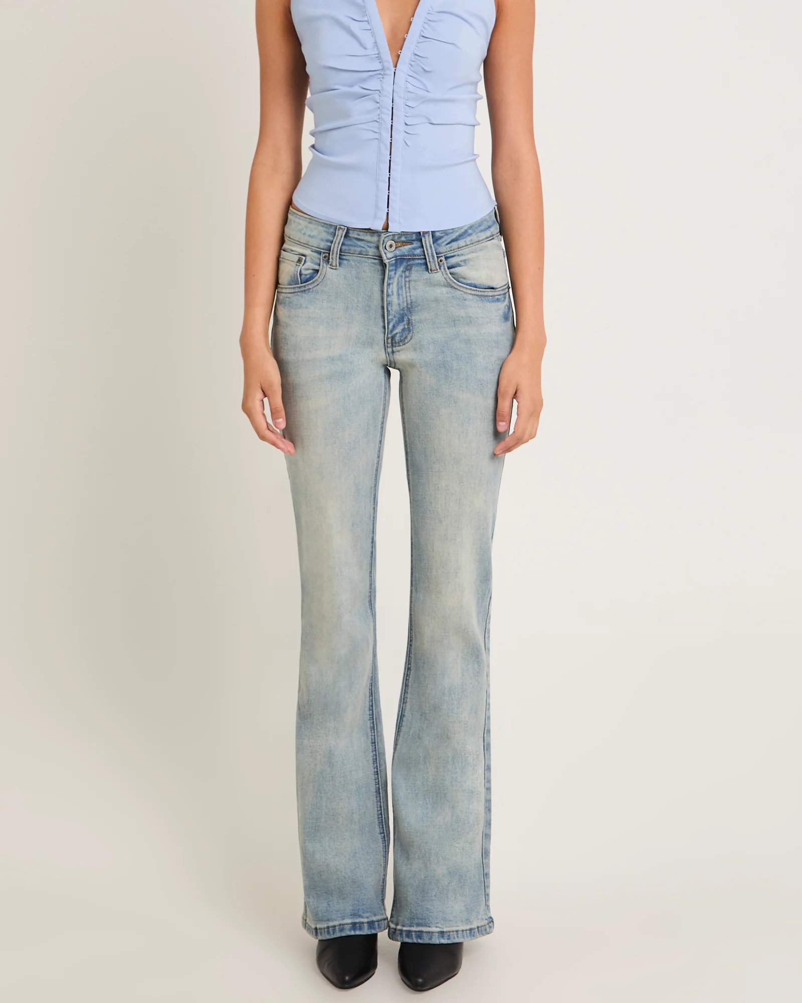 Rita Low Rise Flare Denim Jeans - Image 3