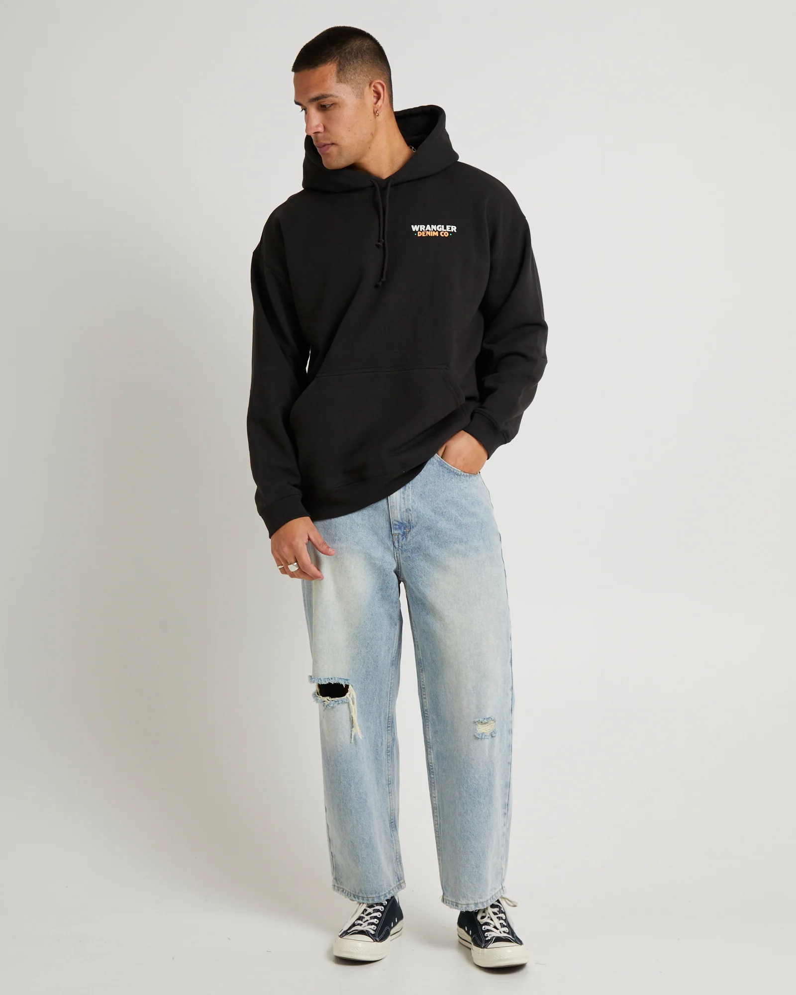 Rodeo Slacker Hoodie Worn Black - Image 3