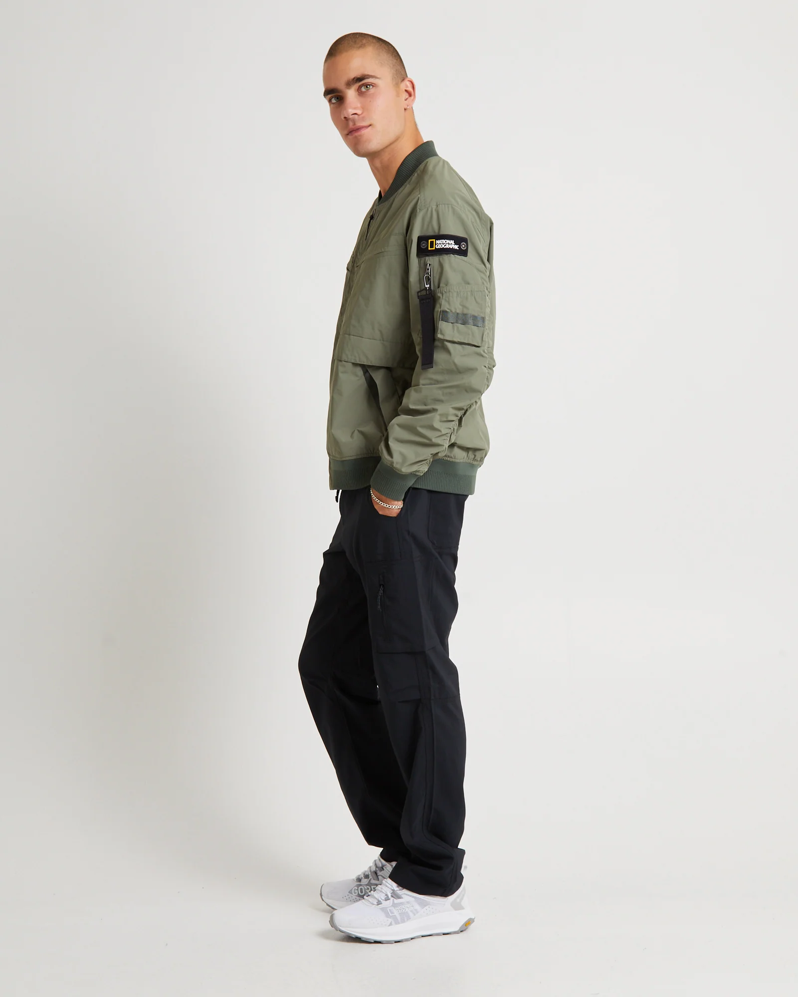 Romus Utility Aviator Jacket Lichen Khaki - Image 4