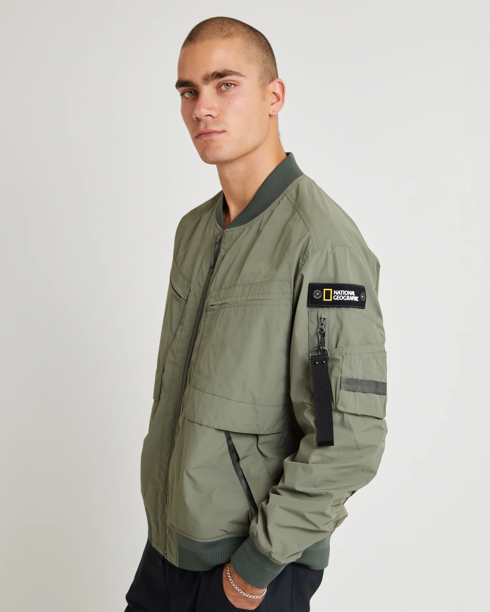 Romus Utility Aviator Jacket Lichen Khaki - Image 5