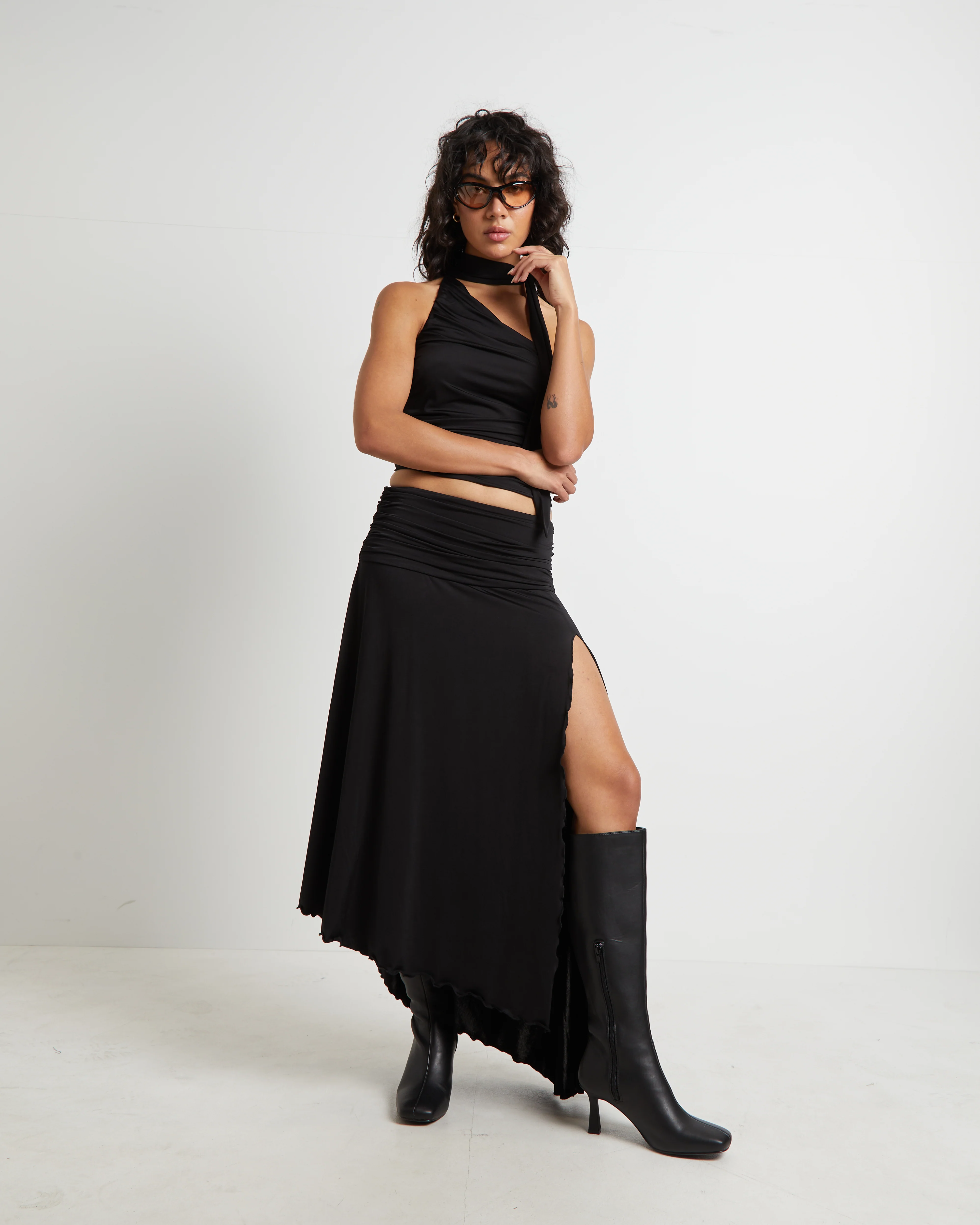 Rowan Slinky Chocker Top in Black - Image 6