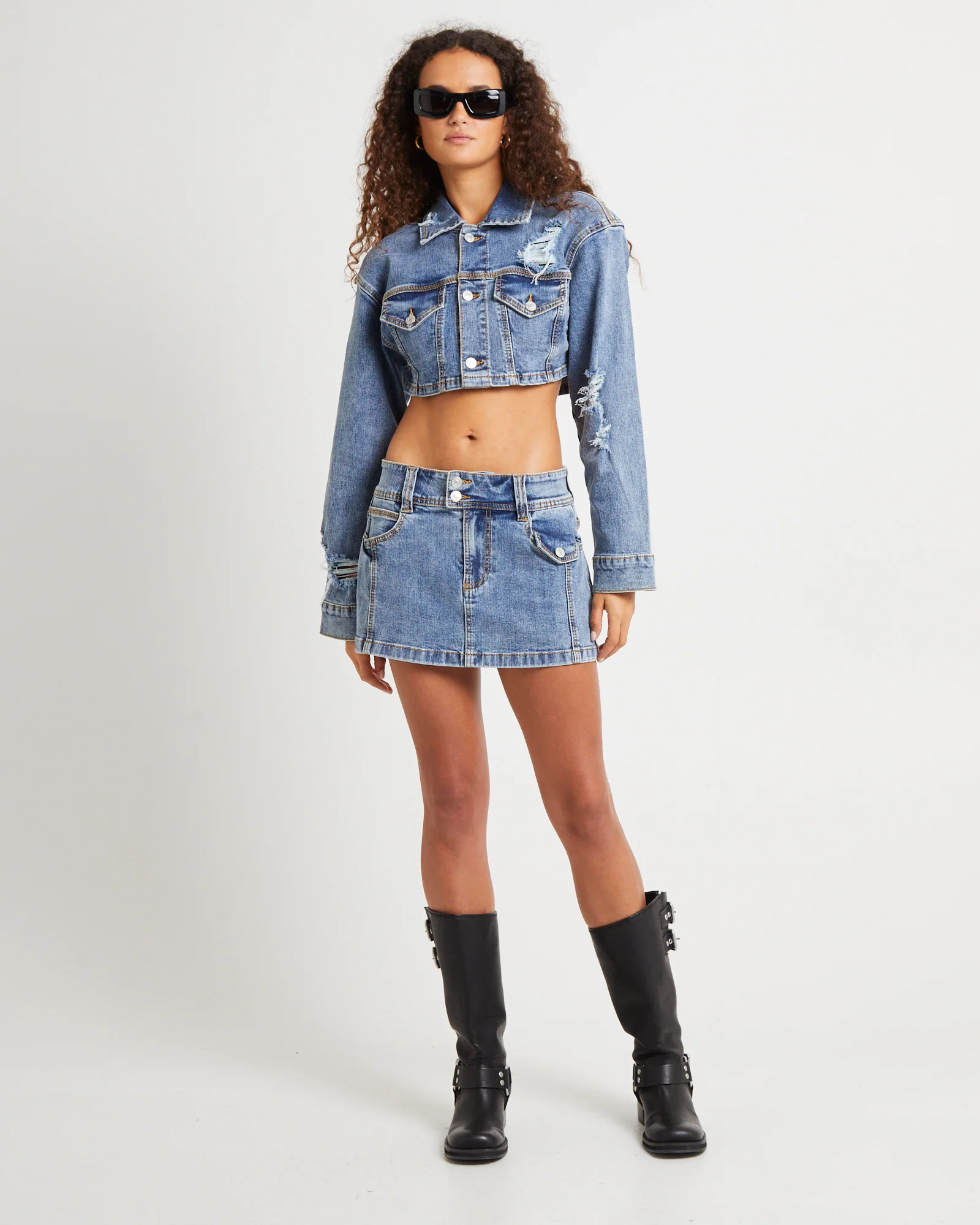 Roxy Mini Denim Skirt - Image 3