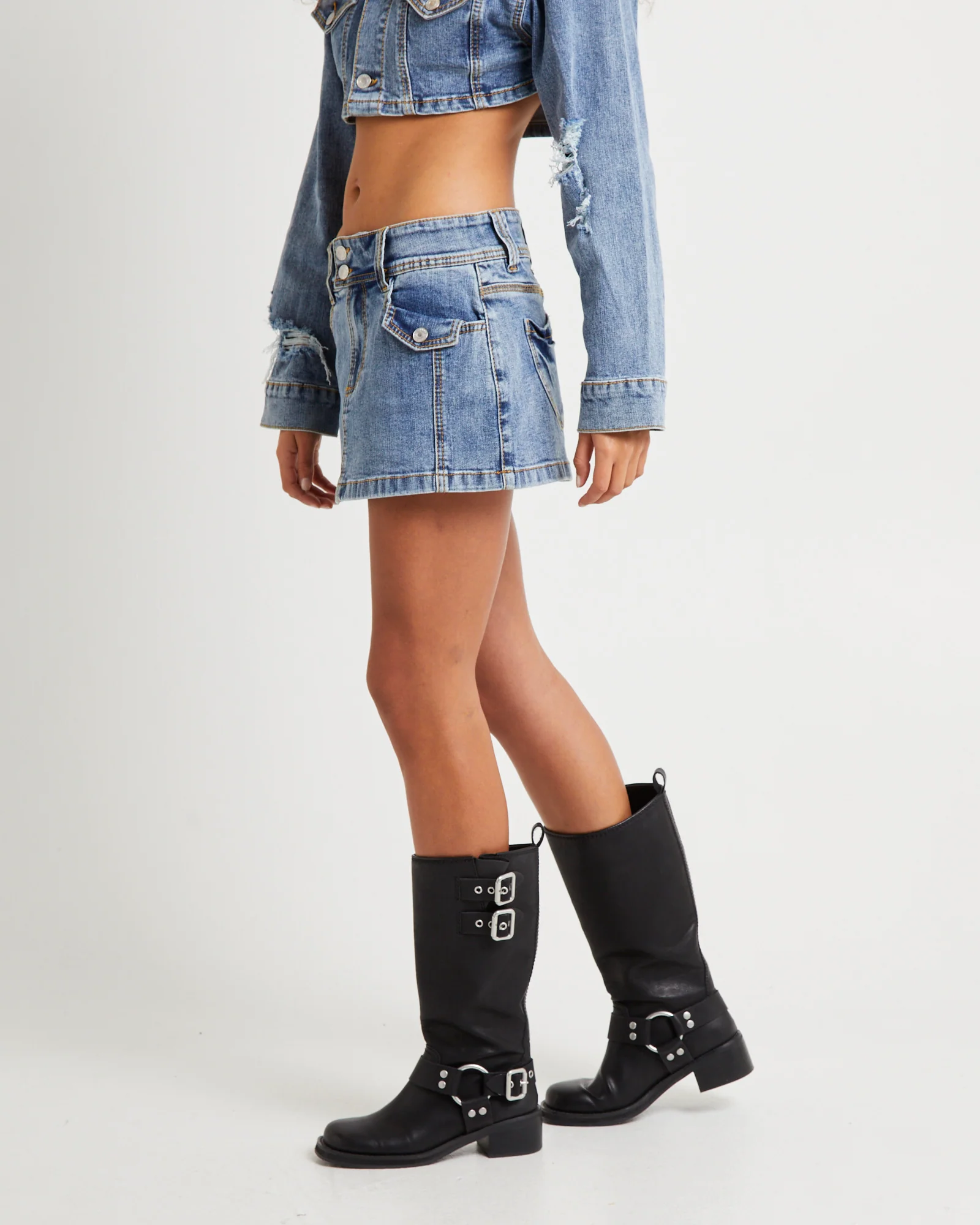 Roxy Mini Denim Skirt - Image 4