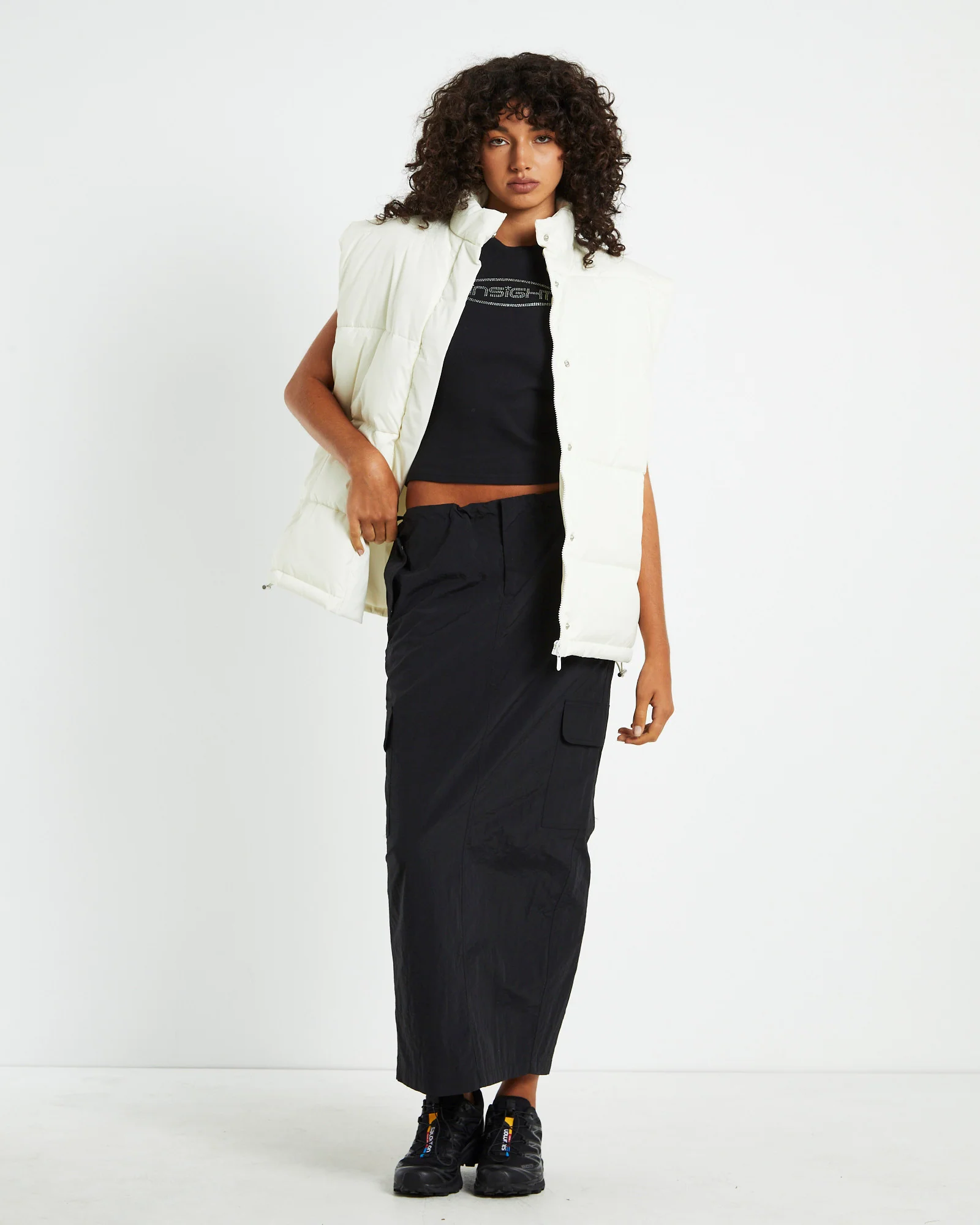 Ruby Multi Pocket Cargo Maxi Skirt Black - Image 3