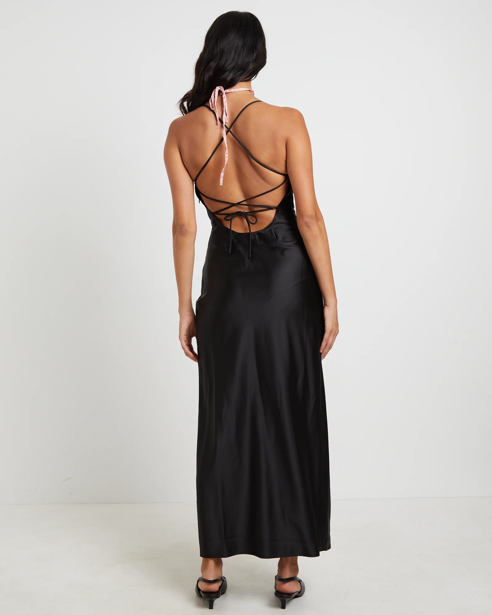 Ruby Romantic Maxi Slip Dress in Black - Image 2