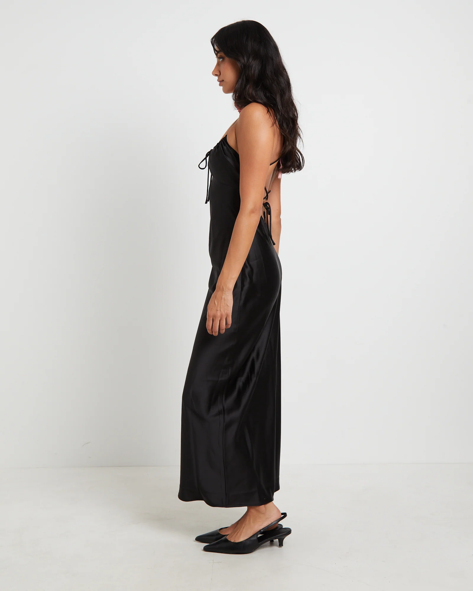 Ruby Romantic Maxi Slip Dress in Black - Image 4