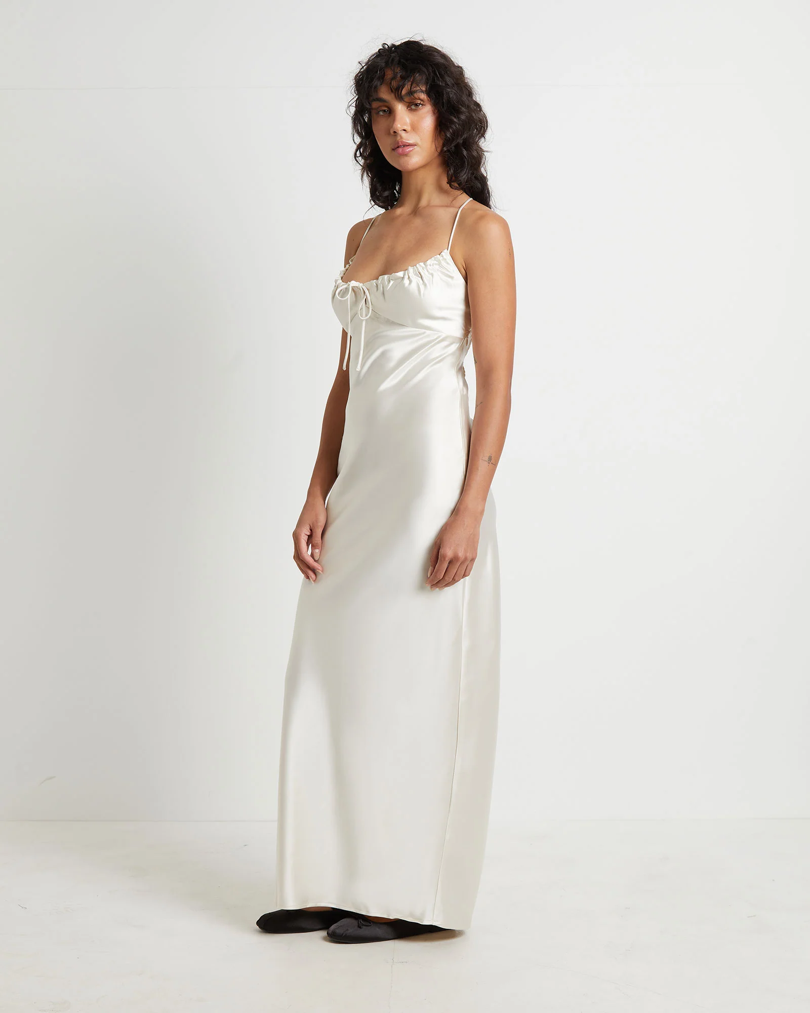 Ruby Romantic Slip Maxi Dress in Ivory - Image 3