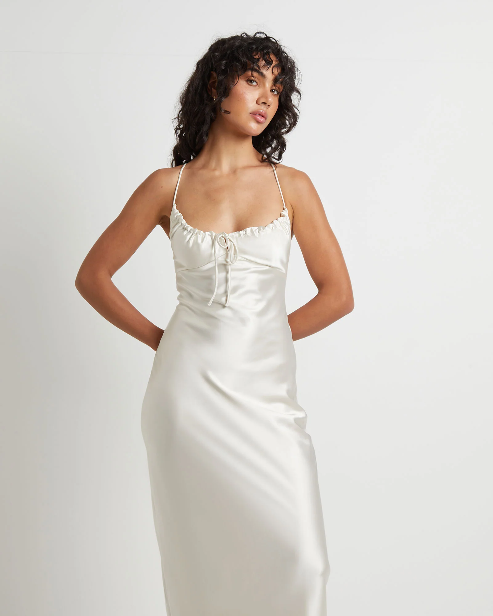 Ruby Romantic Slip Maxi Dress in Ivory - Image 4
