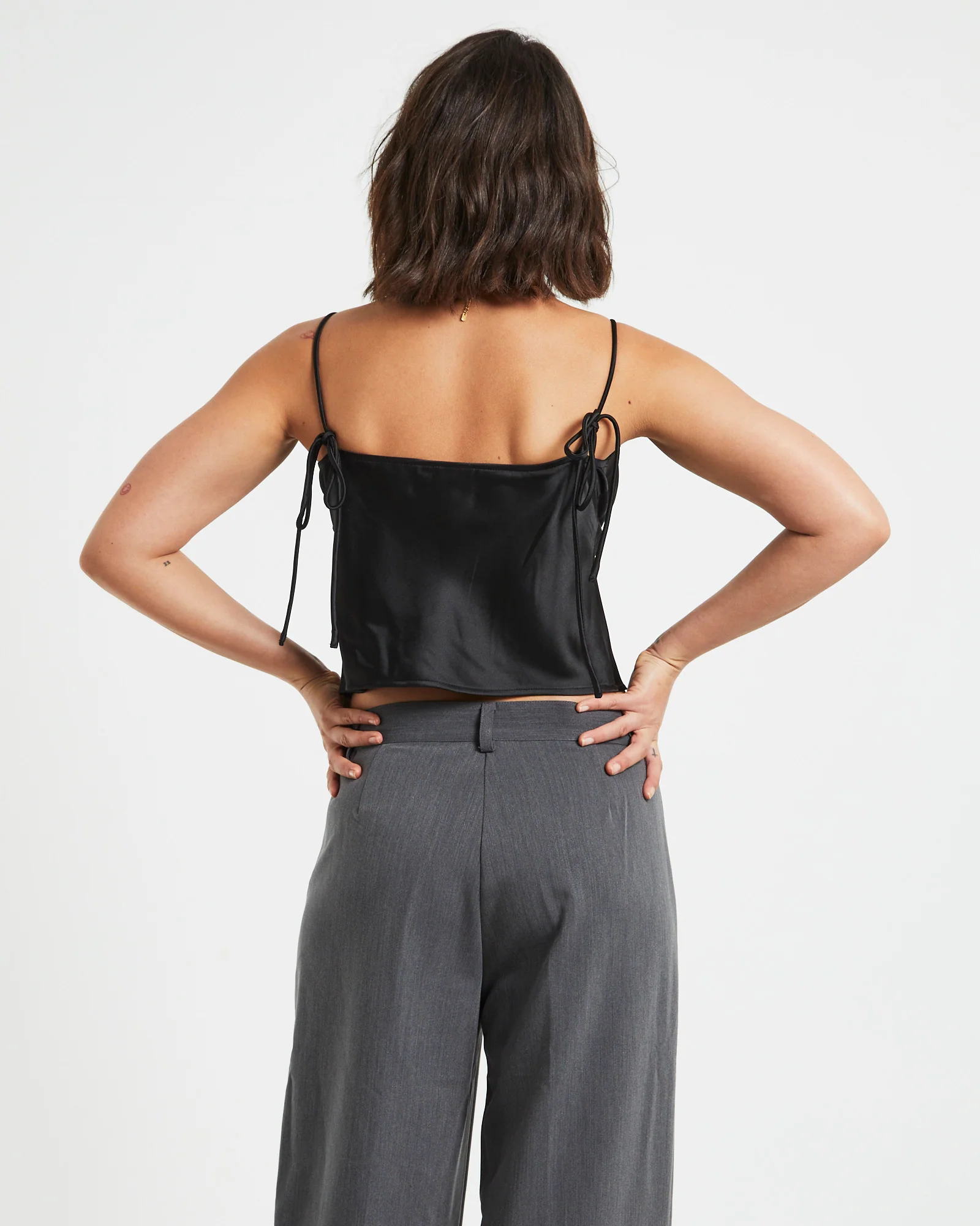 Ruby Romantic Slip Top in Black - Image 2