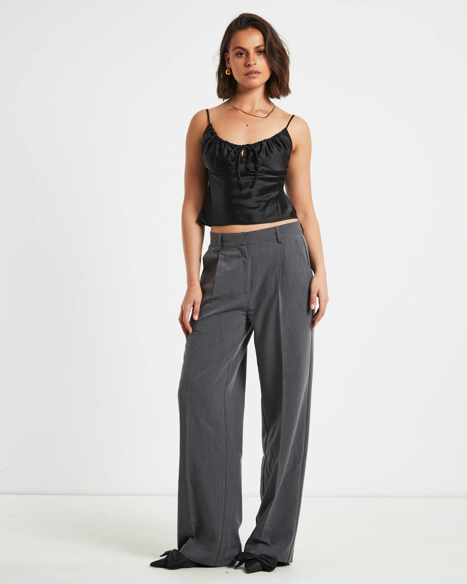 Ruby Romantic Slip Top in Black - Image 3