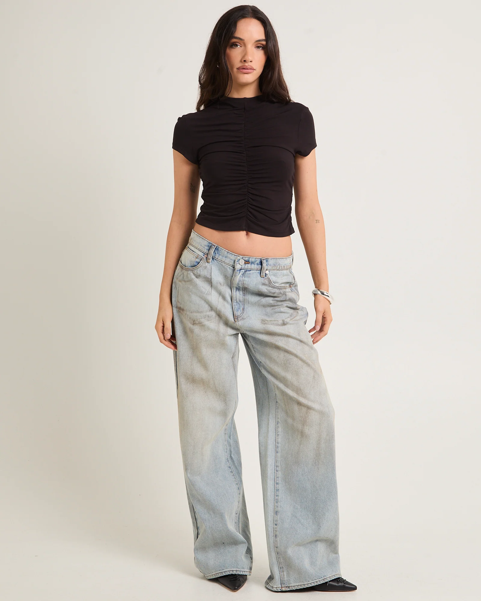 Ruched Mock Neck Top - Image 3
