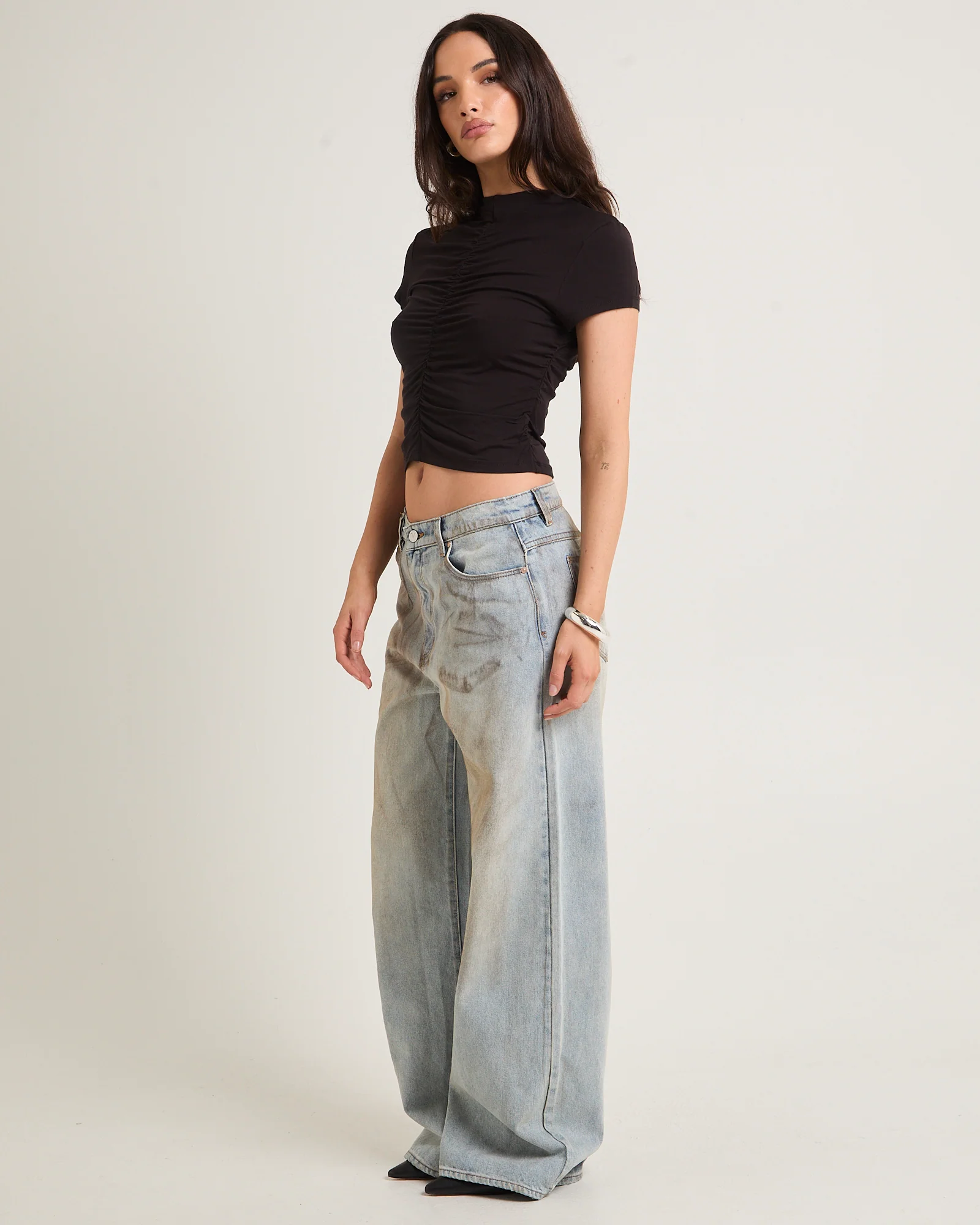 Ruched Mock Neck Top - Image 4
