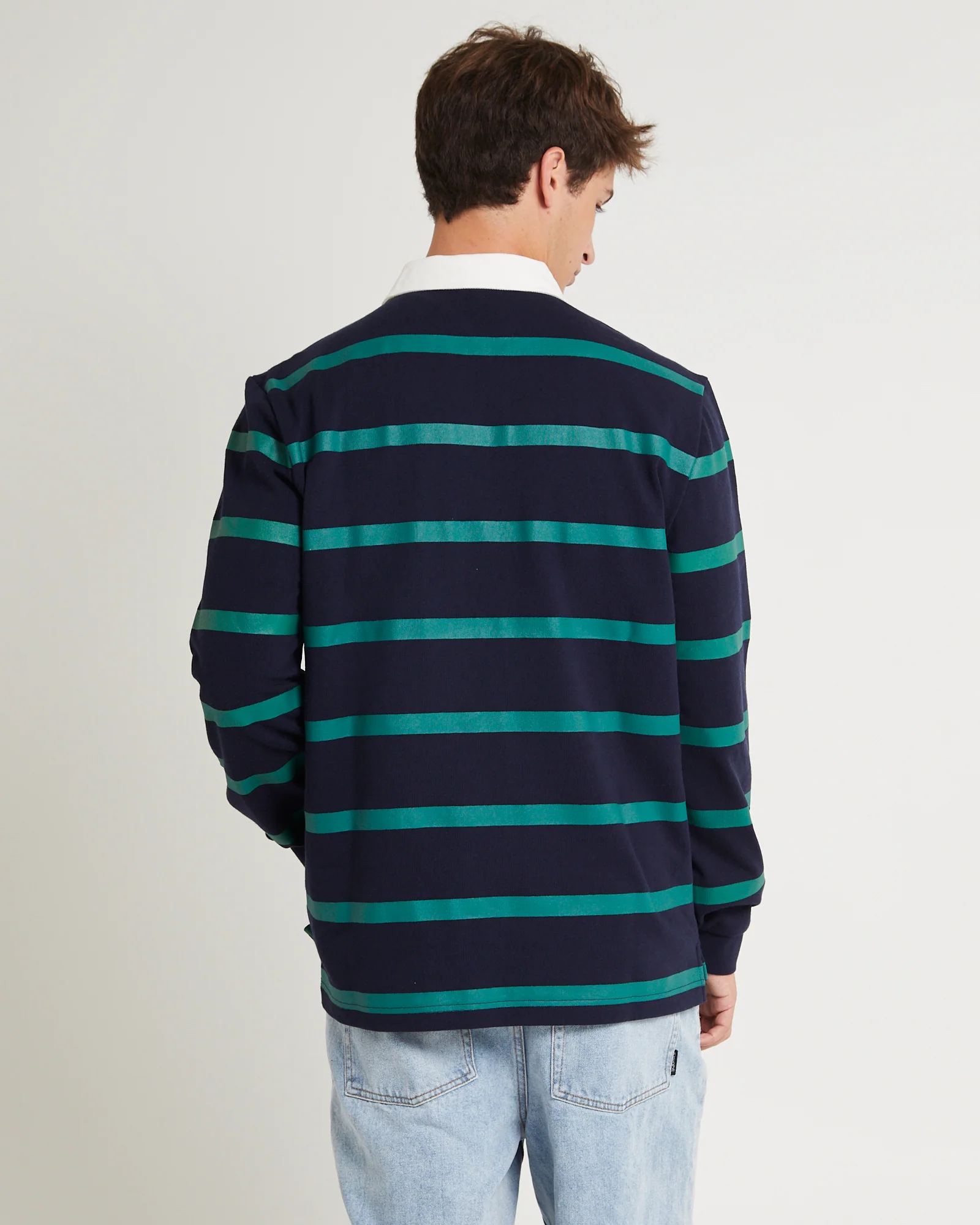 Rugby Stripe Long Sleeve Polo - Image 2