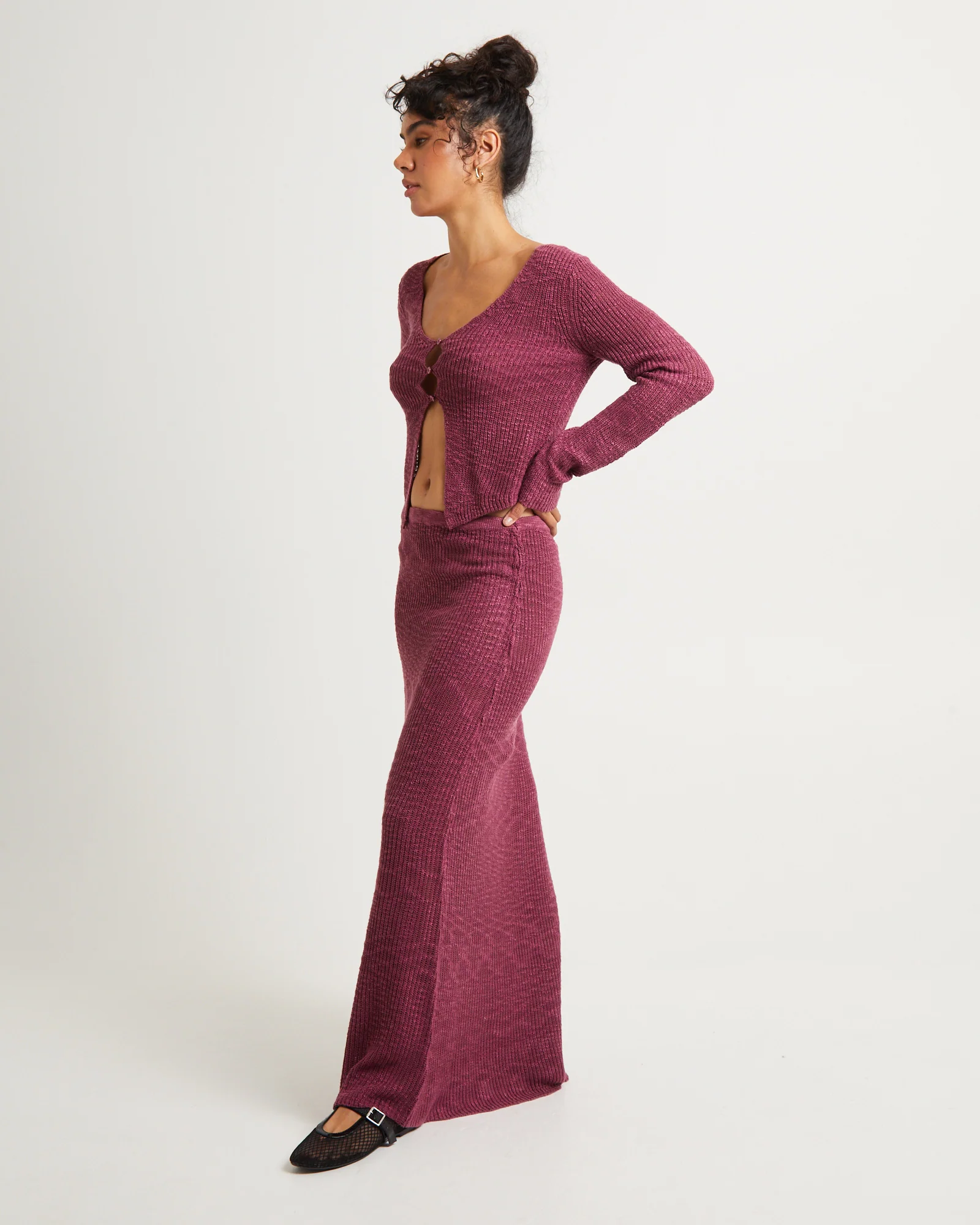 Rumi Long Sleeve Boucle Knit Top - Image 4