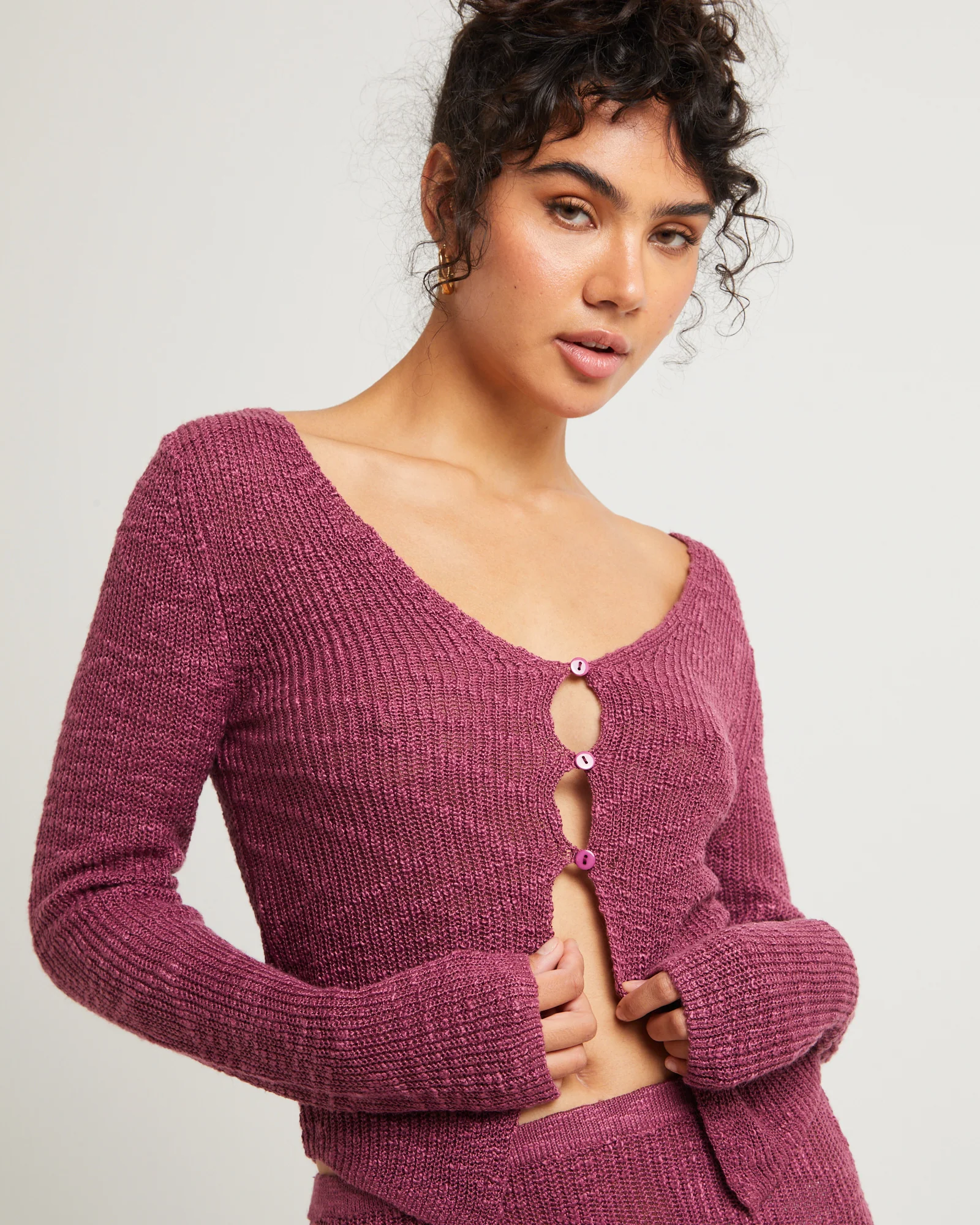 Rumi Long Sleeve Boucle Knit Top - Image 5