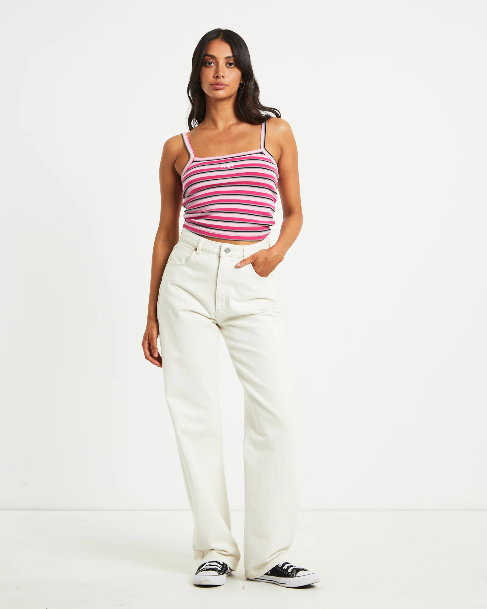 Rupez Rib Singlet in Raspberry Pink - Image 3