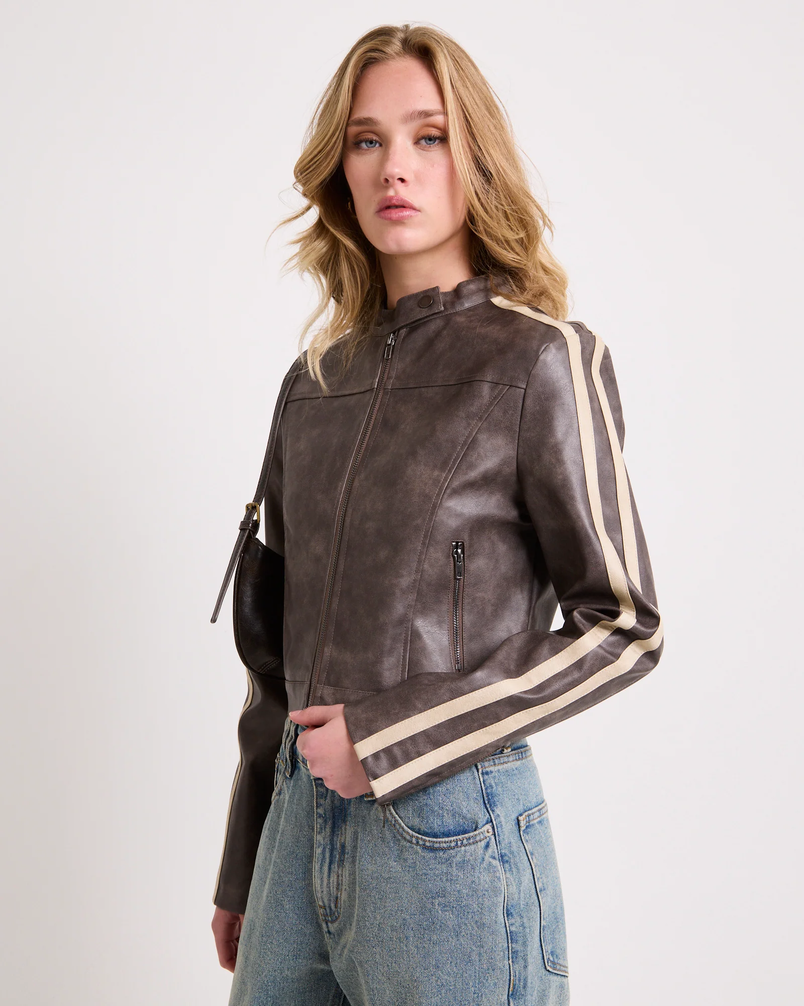 Ryda Leather Look Moto Jacket - Image 2