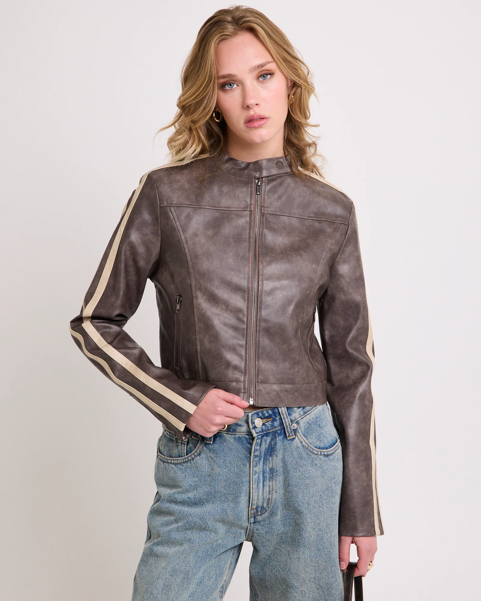 Ryda Leather Look Moto Jacket - Image 3
