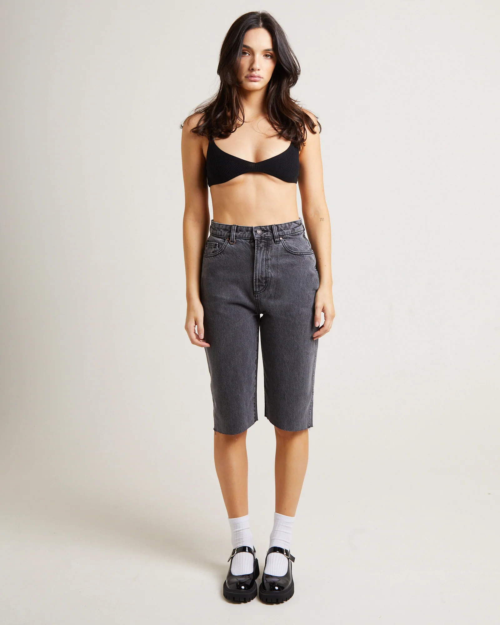 Sade Denim Jorts in Ash - Image 3