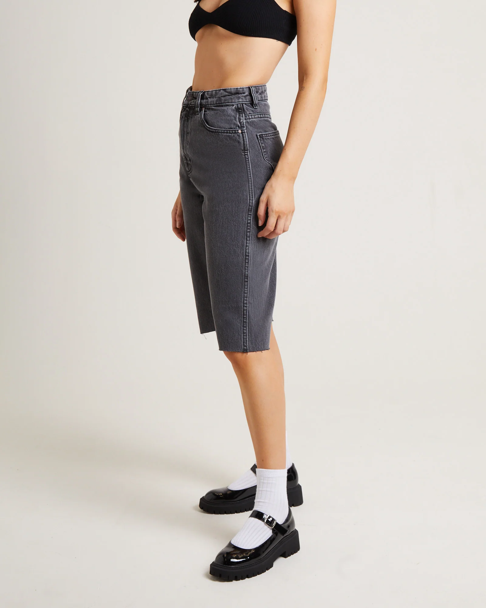 Sade Denim Jorts in Ash - Image 4