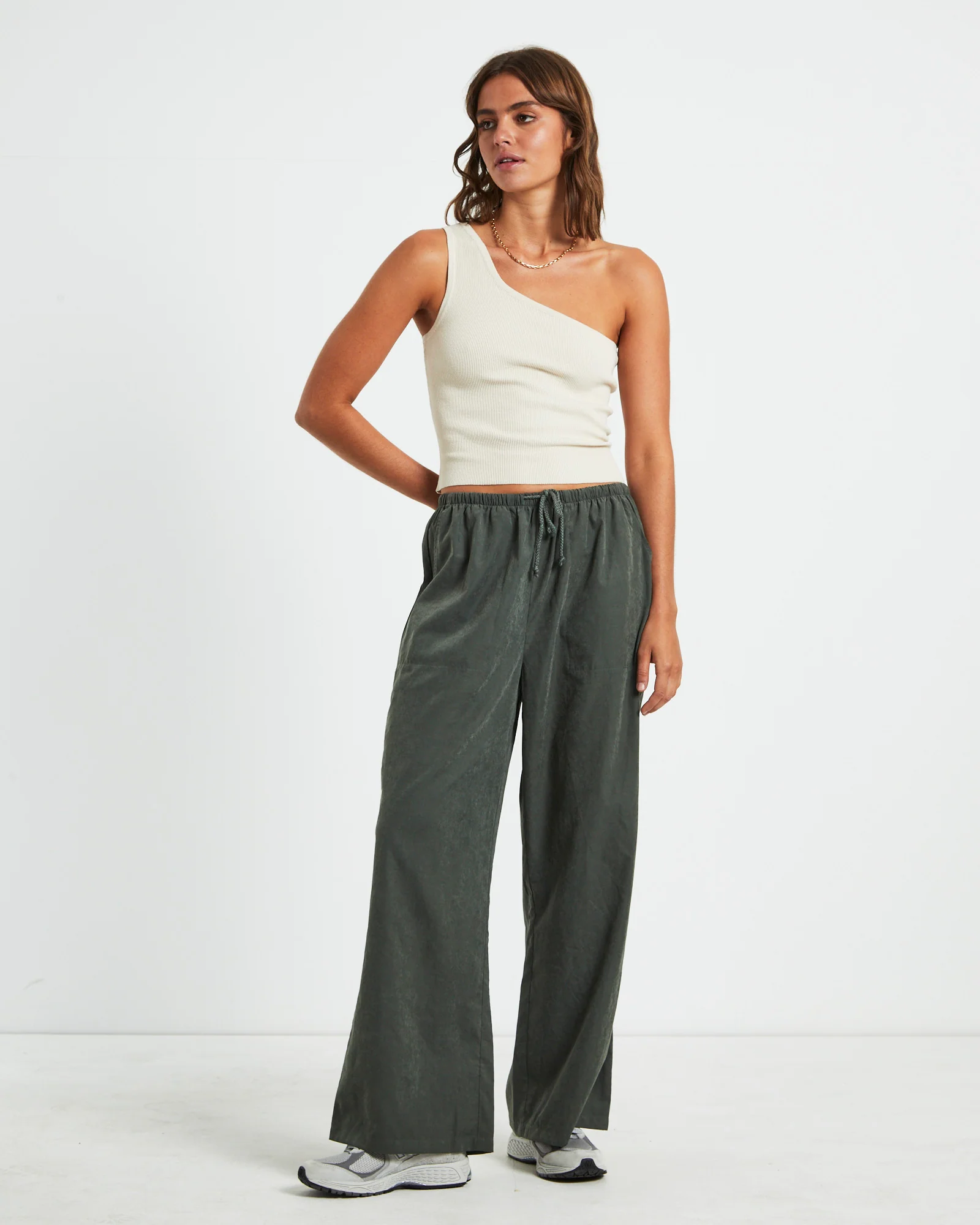 Sahara Soft Drape Coastal Pant Deep Green - Image 5