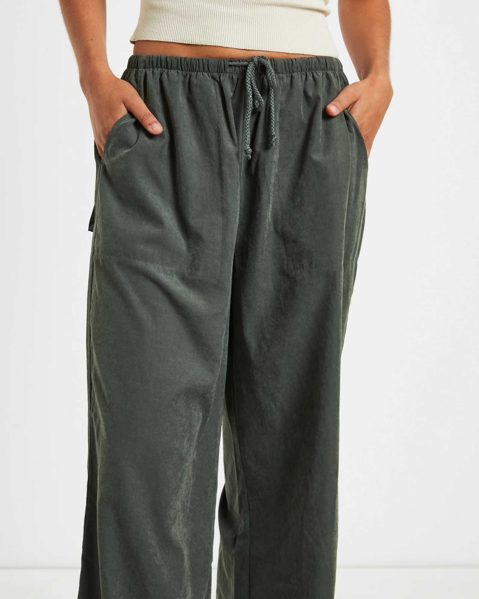 Sahara Soft Drape Coastal Pant Deep Green - Image 7