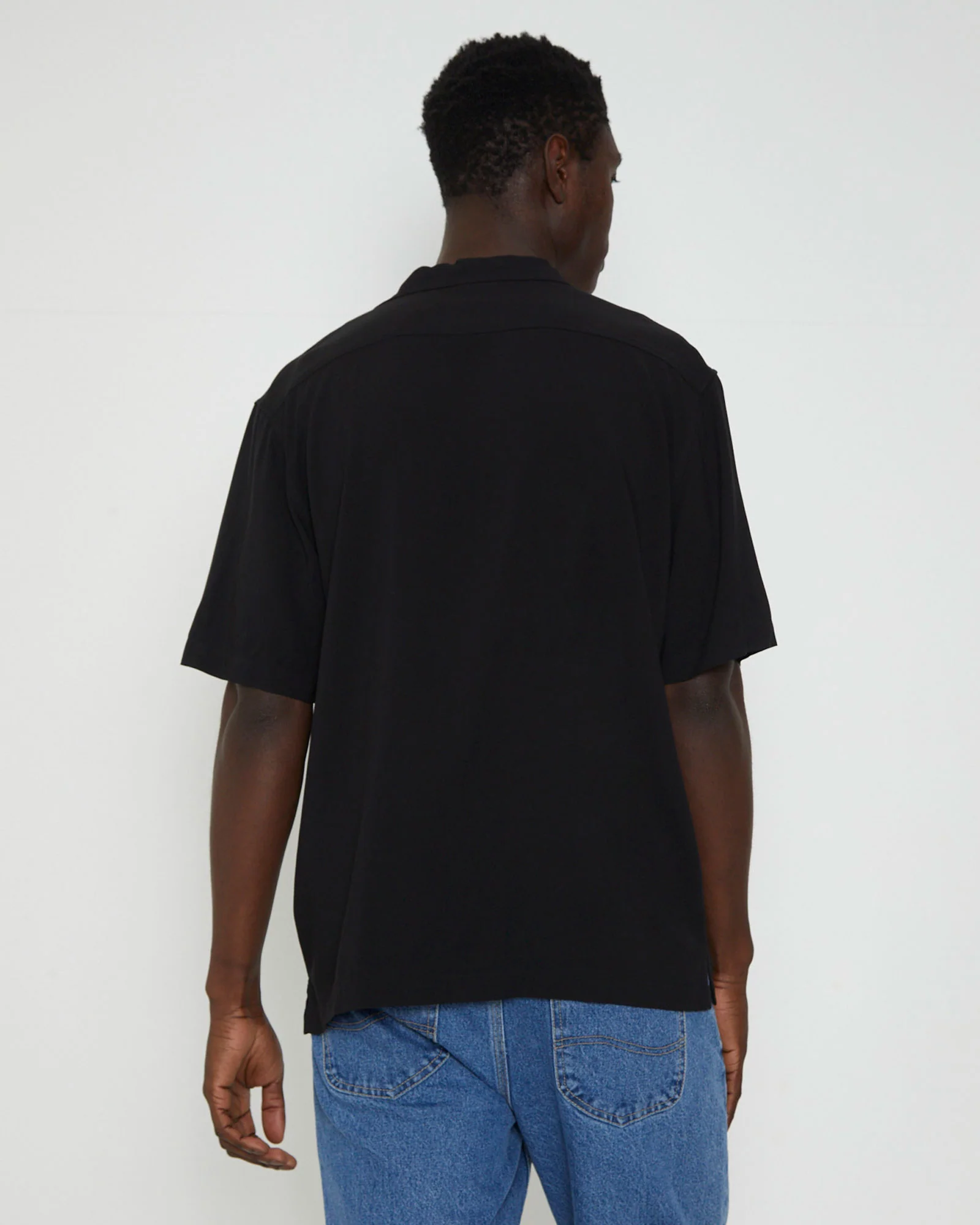 Saigon Short Sleeve Resort Shirt in Black - Image 2