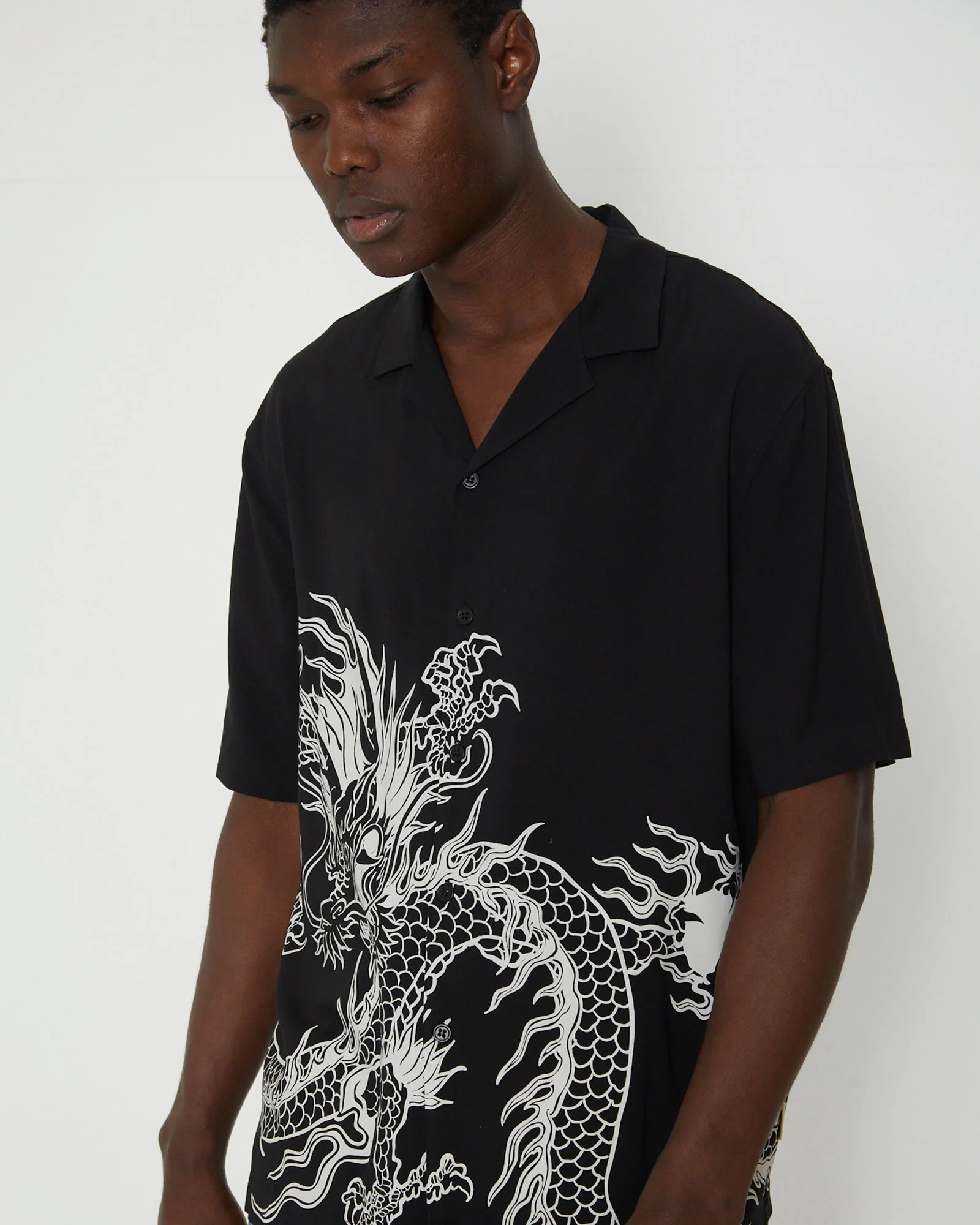 Saigon Short Sleeve Resort Shirt in Black - Image 6
