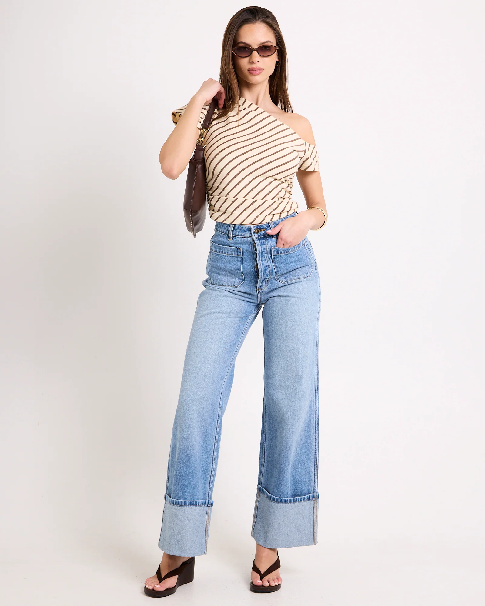 Sailor Denim Jeans Long Brad Blue Cuff - Image 3
