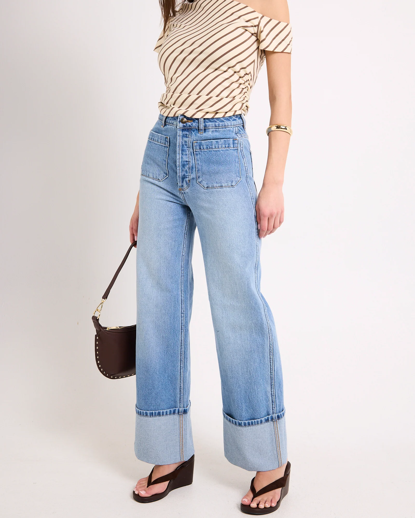 Sailor Denim Jeans Long Brad Blue Cuff - Image 4