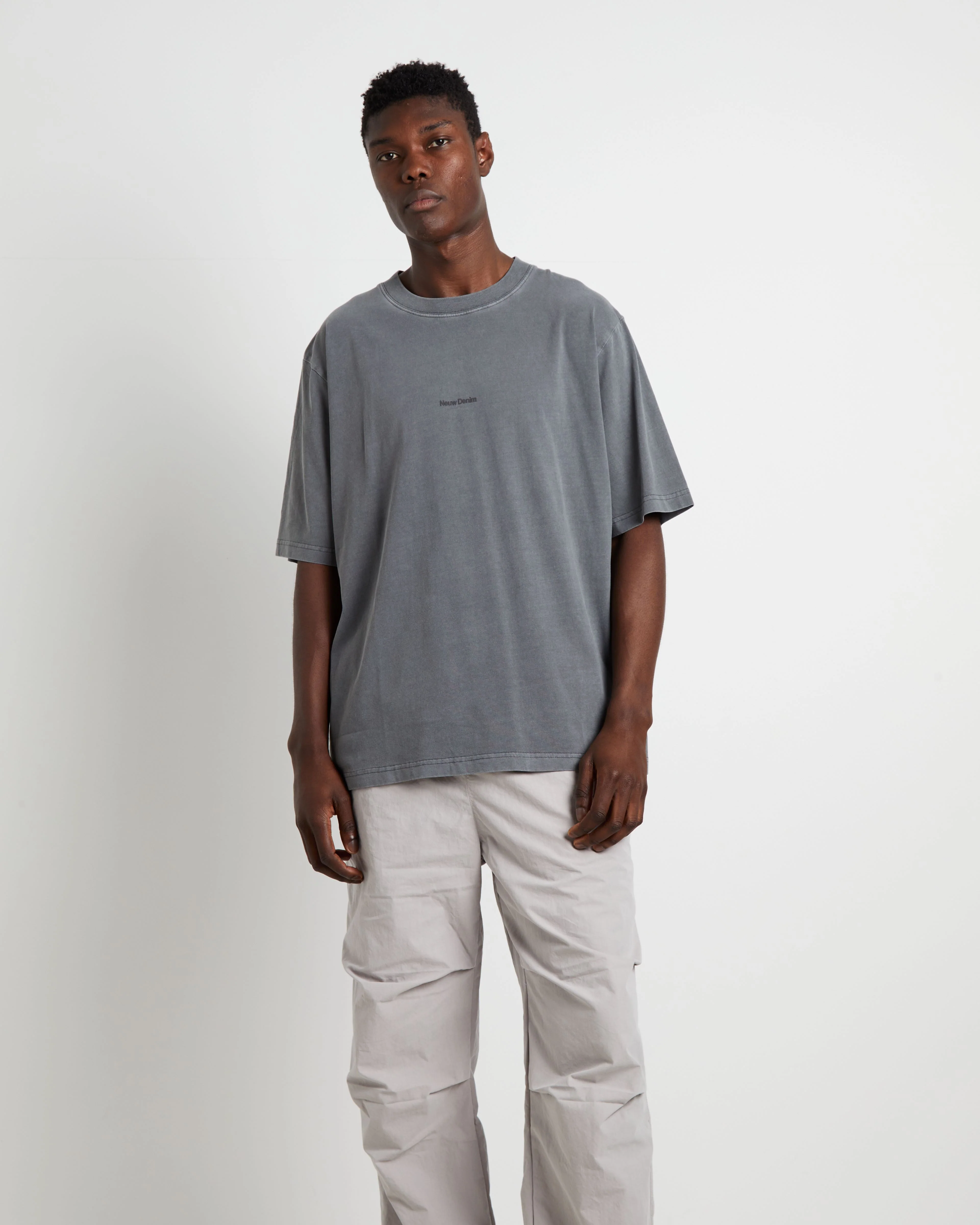 Samo Neuw Denim Logo T-Shirt in Graphite - Image 5