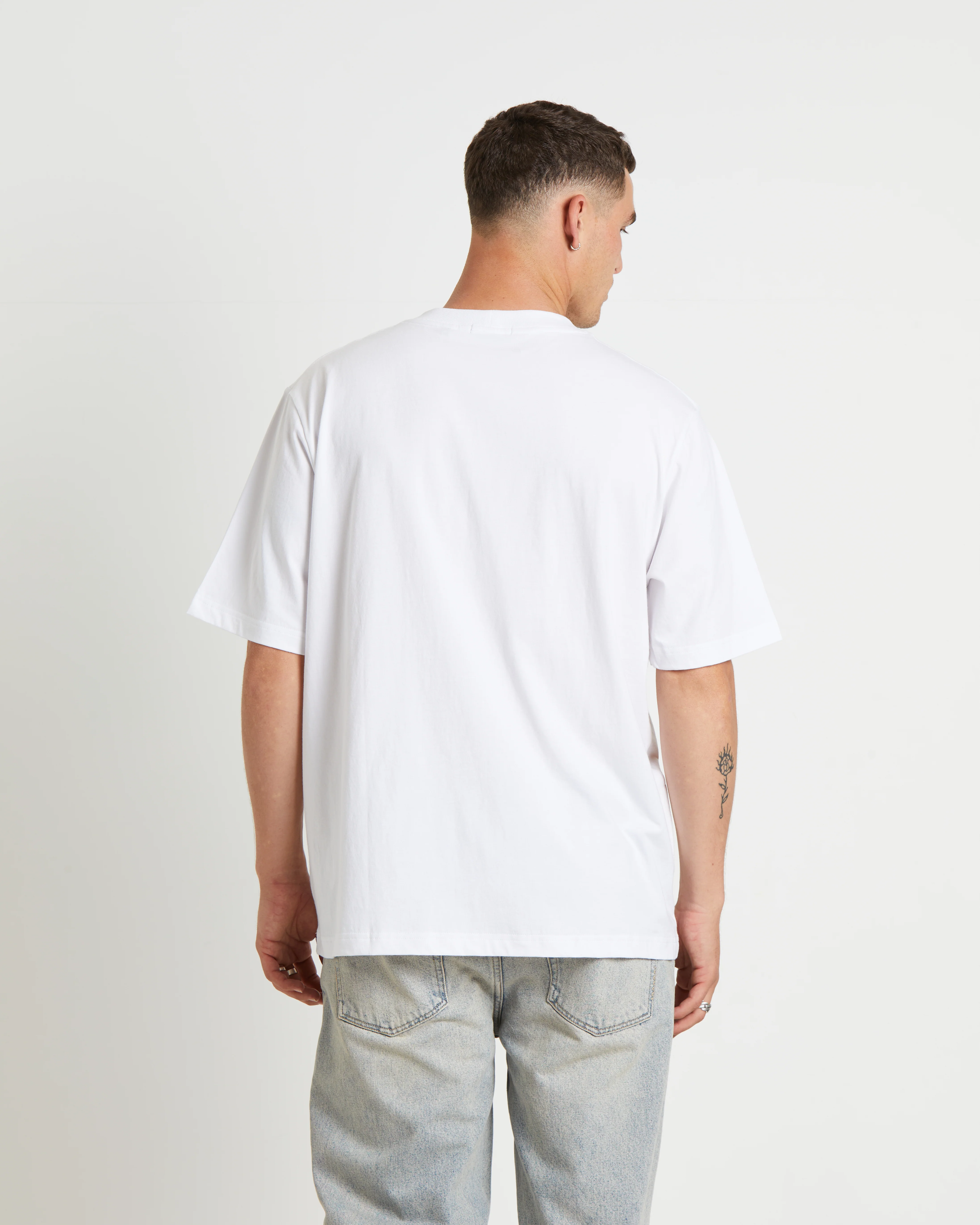 Sano Neuw Denim Logo Short Sleeve T-Shirt in White - Image 2