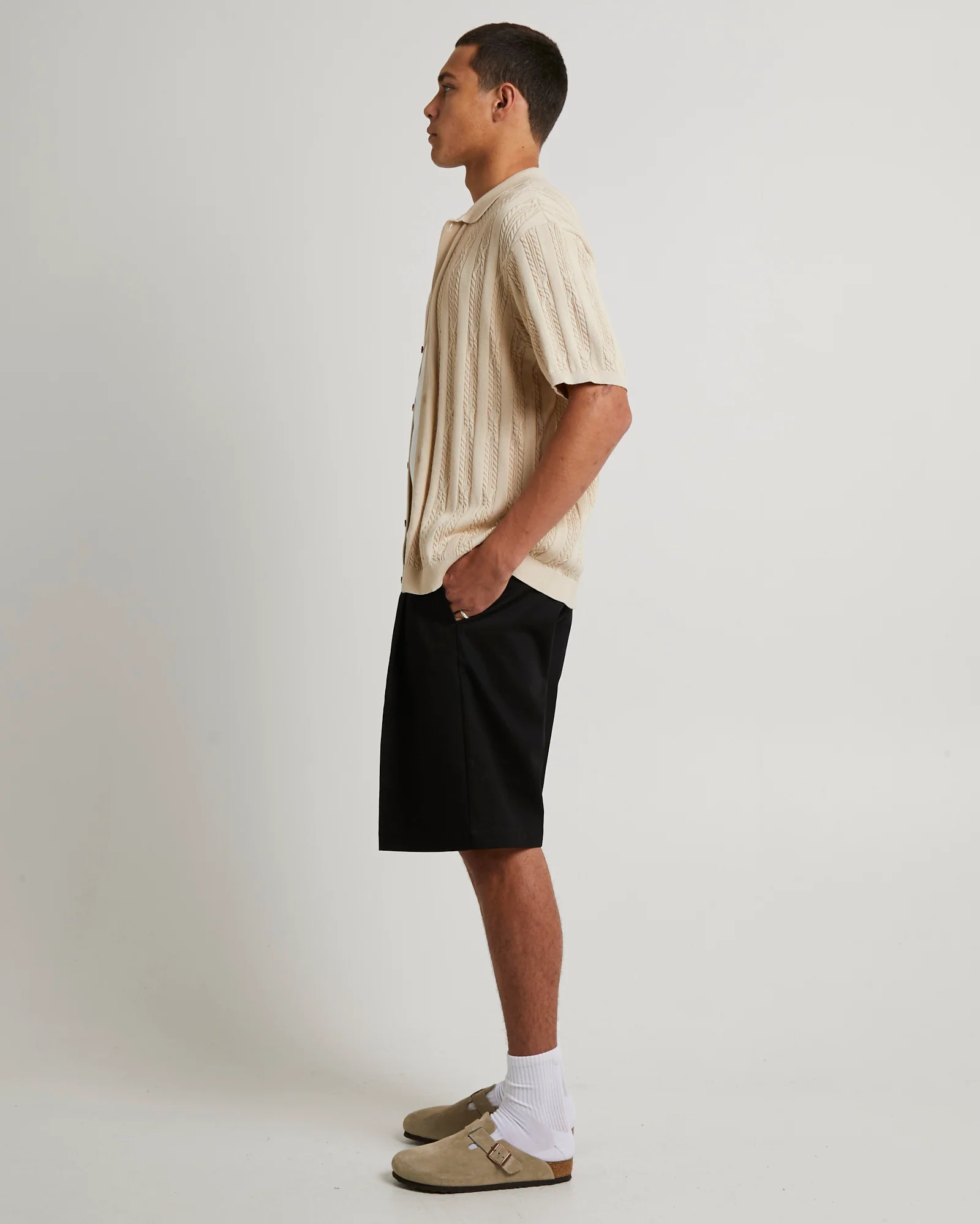 Santis Short Sleeve Cable Knit Shirt - Image 4