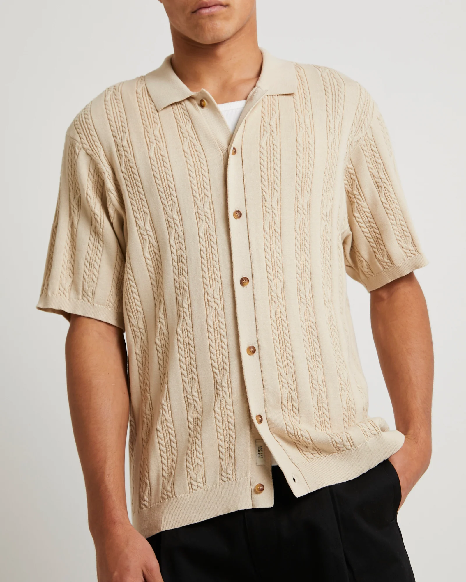 Santis Short Sleeve Cable Knit Shirt - Image 5