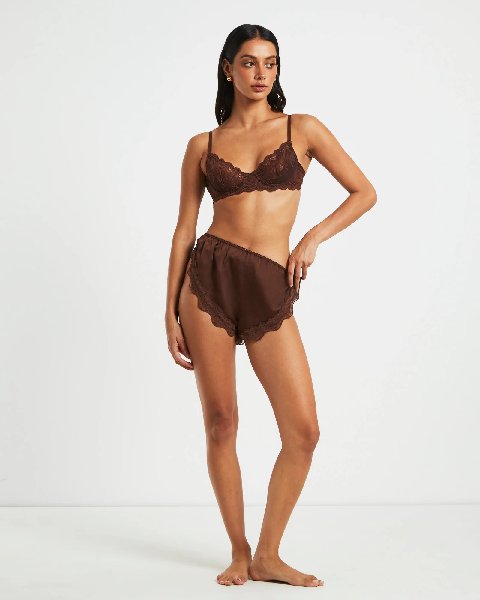Sapphira Lace Underwire Bra Chocolate - Image 3