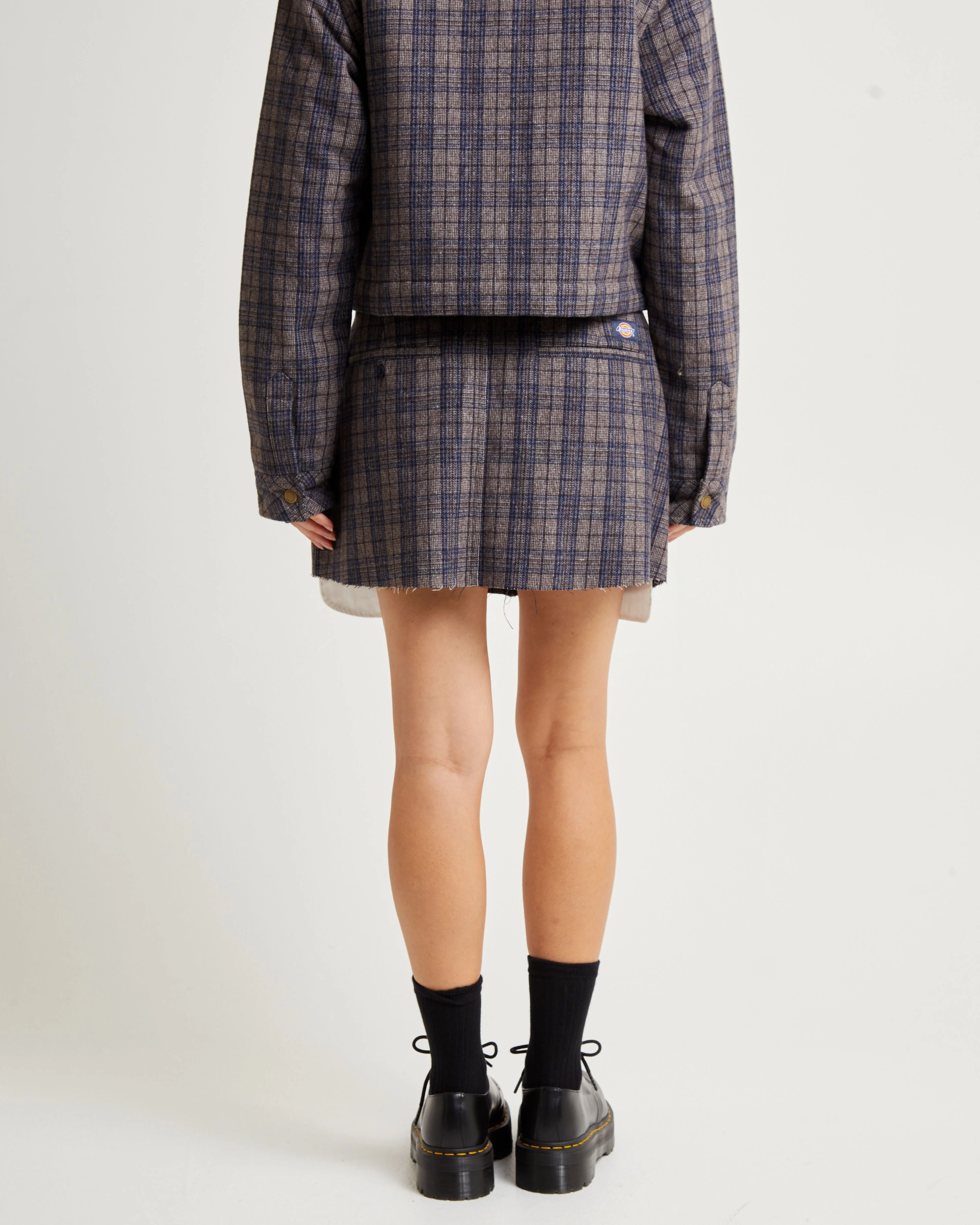 Savannah Mini Skirt Navy Plaid - Image 2