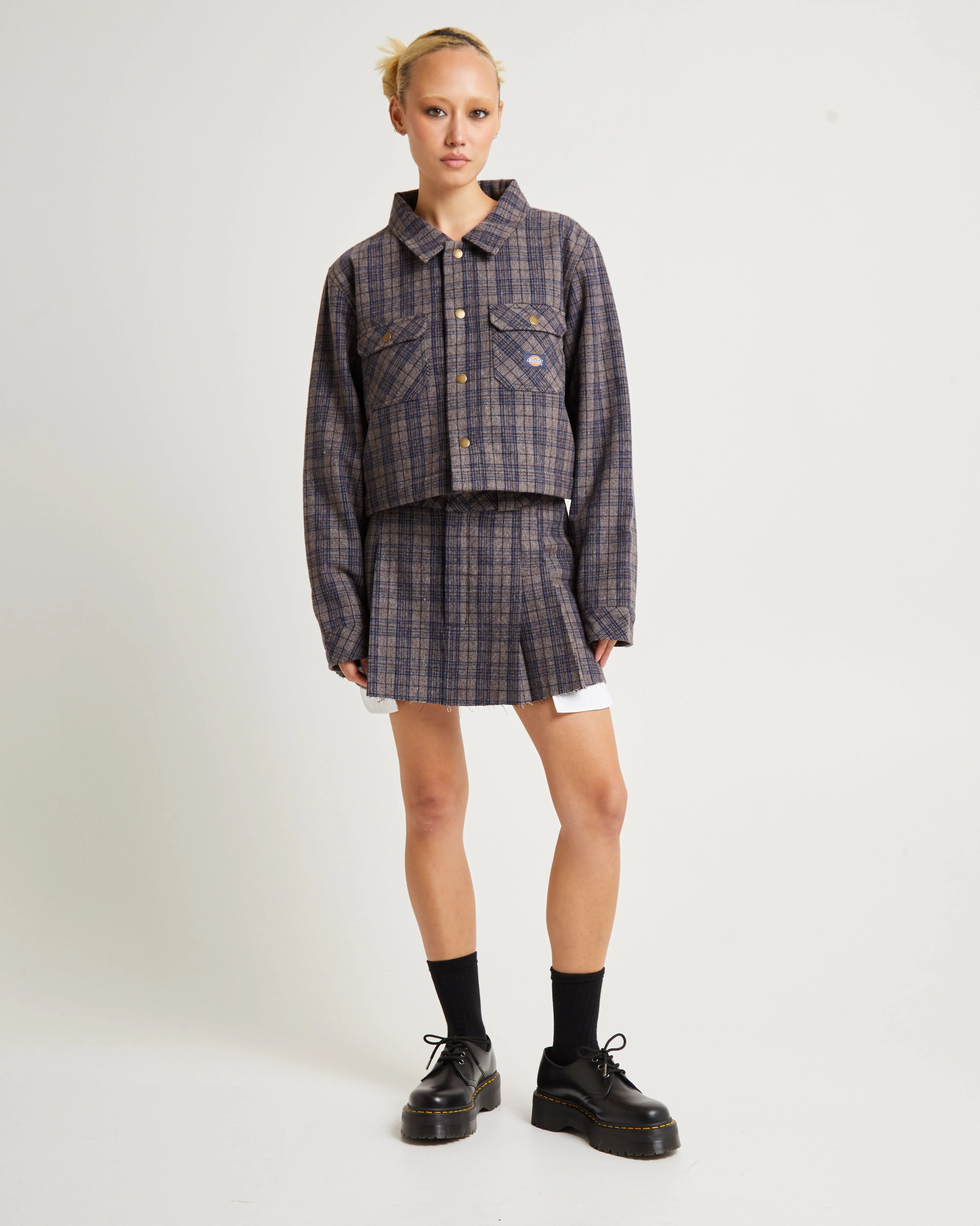Savannah Mini Skirt Navy Plaid - Image 6