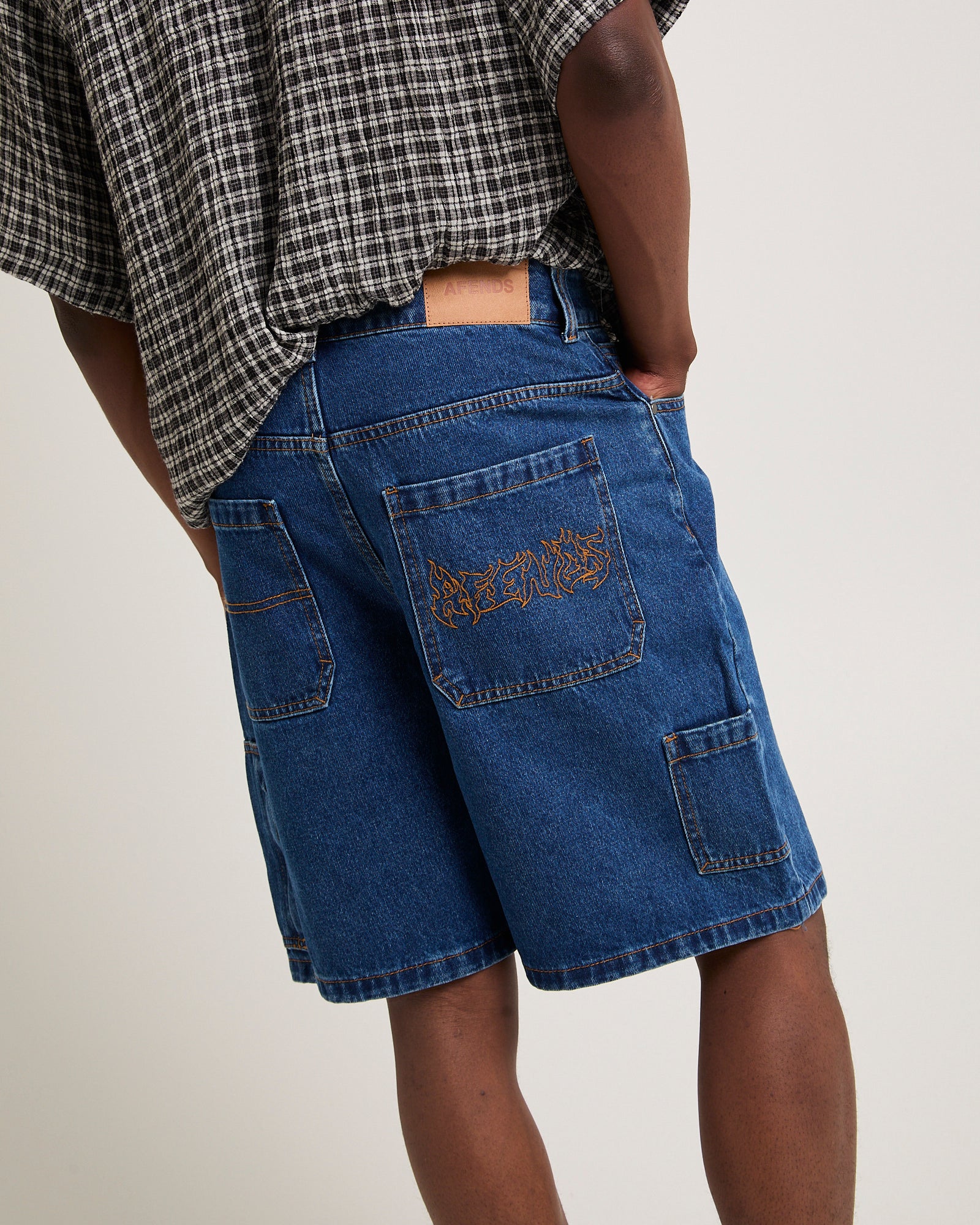 Scorched Harper Denim Baggy Fit Carpenter Shorts - Image 5