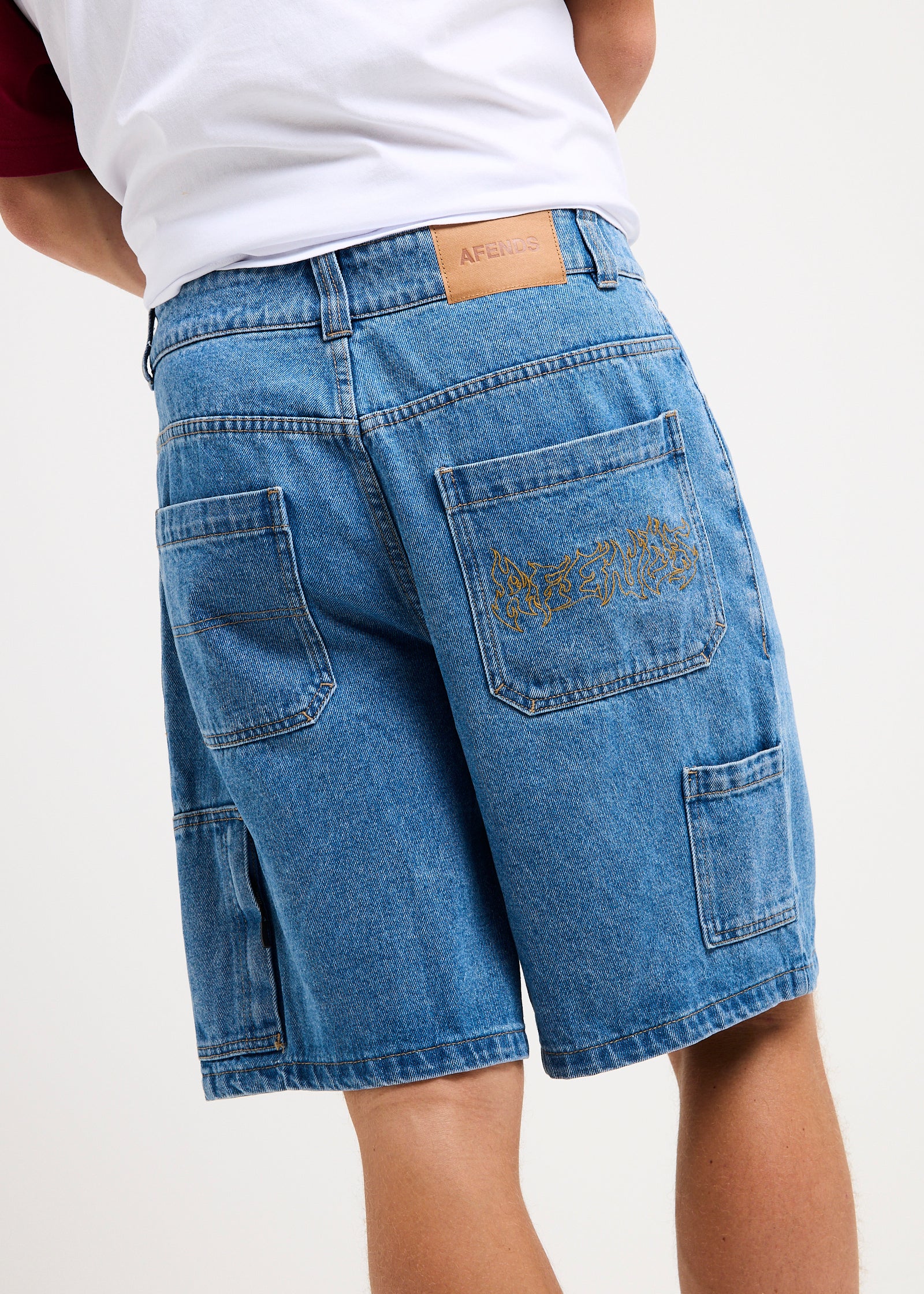 Scorched Harper Denim Baggy Fit Carpenter Shorts - Image 5