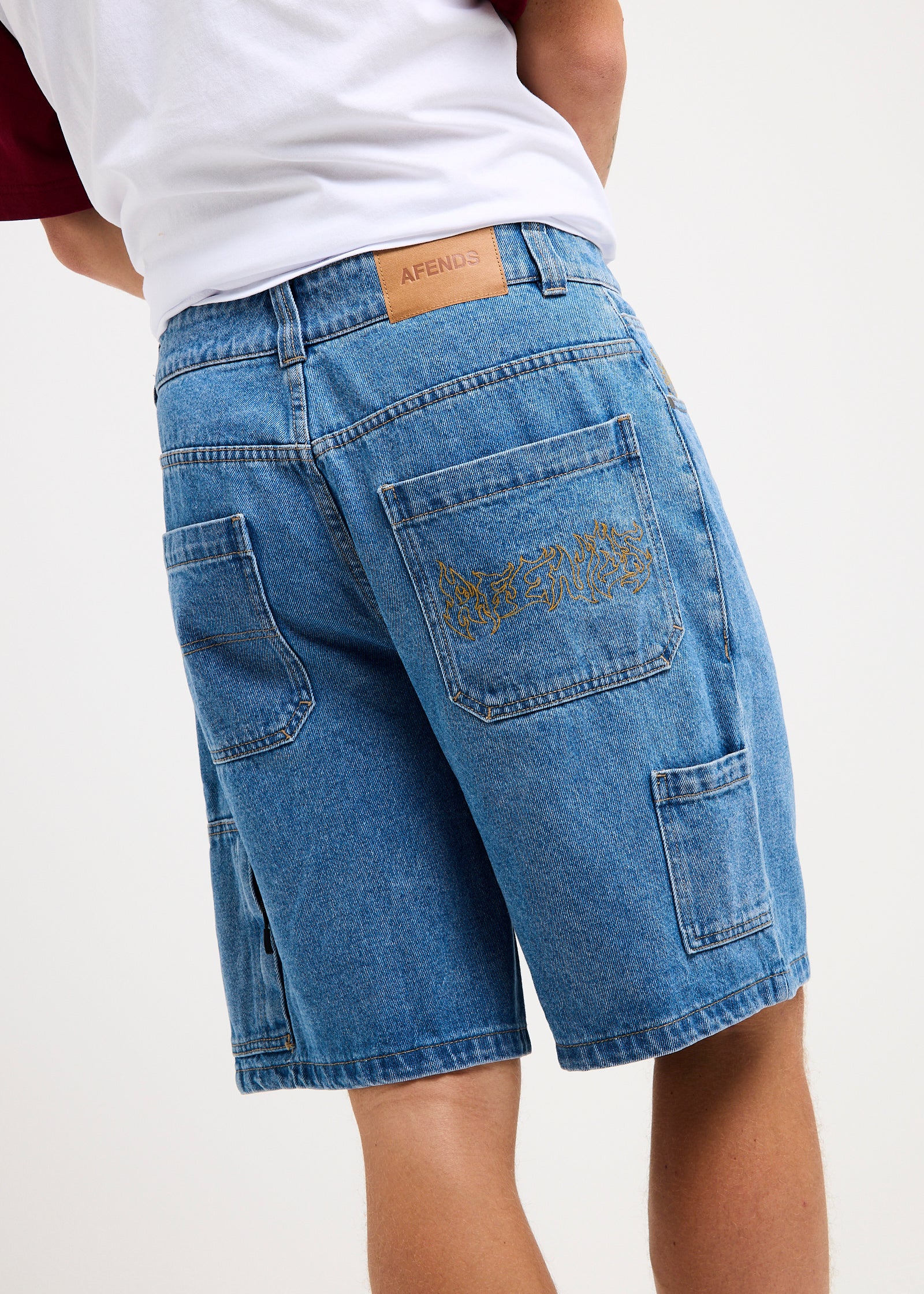 Scorched Harper Denim Baggy Fit Carpenter Shorts - Image 6