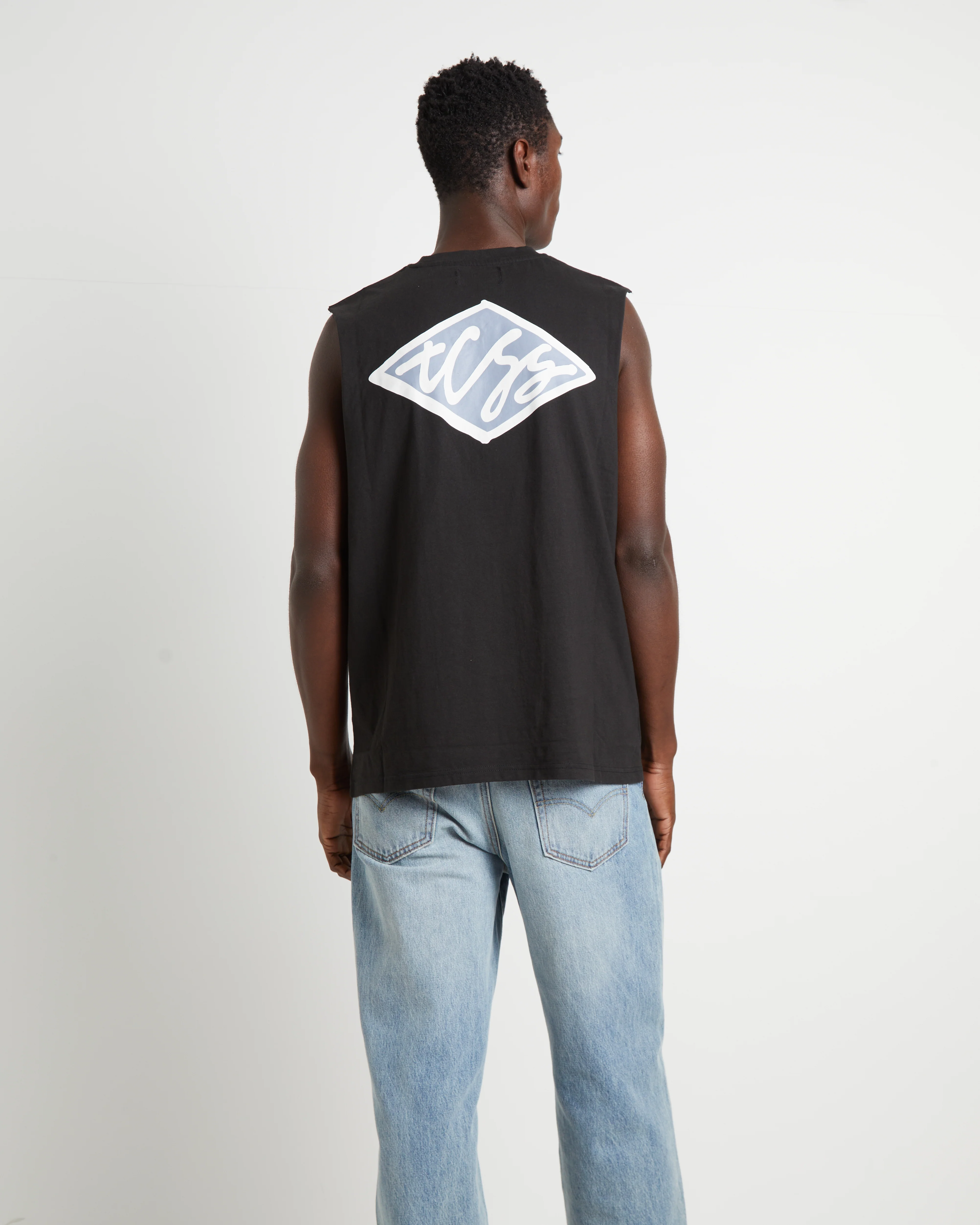 Scribble Muscle Tee in Black - Image 2