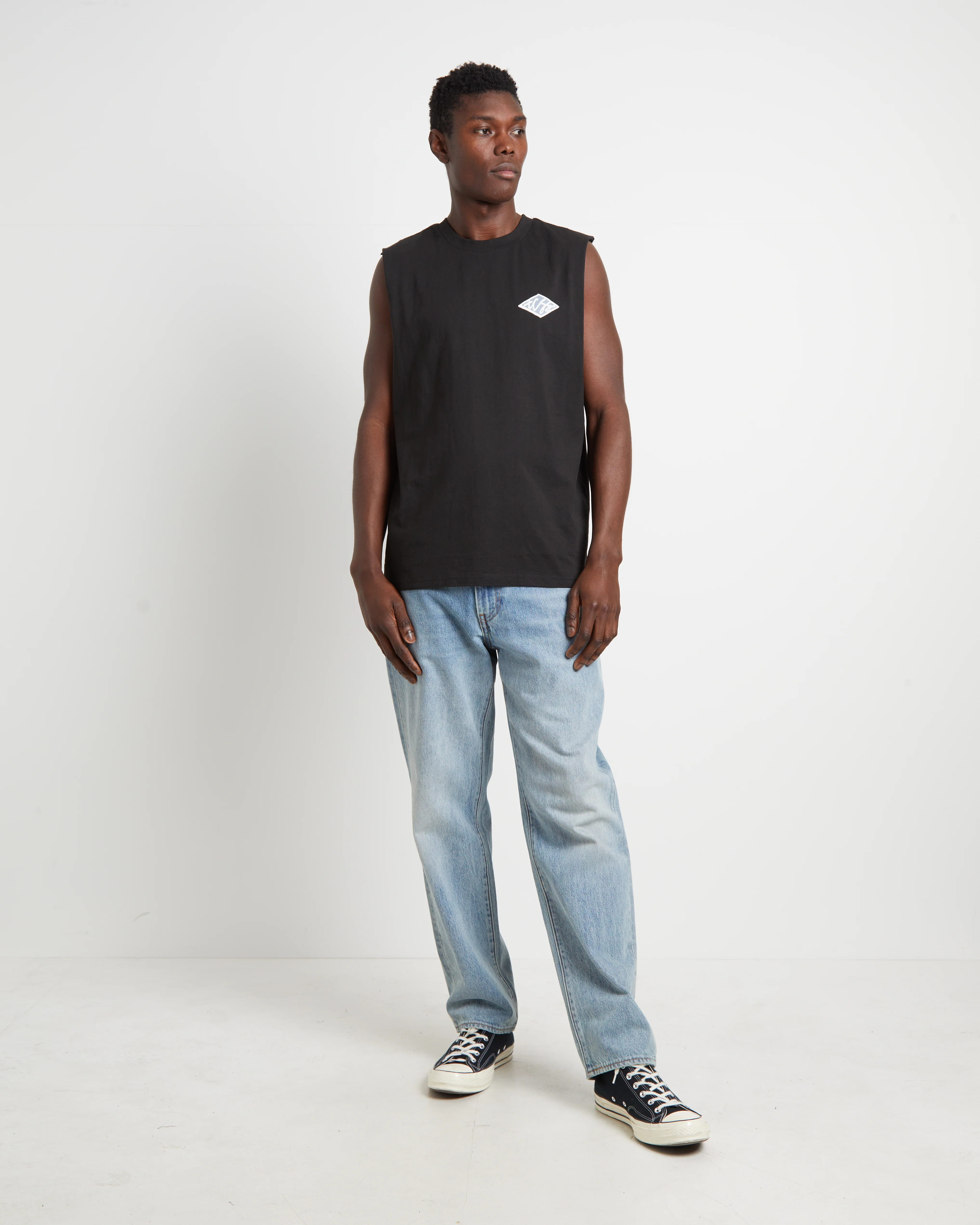 Scribble Muscle Tee in Black - Image 3