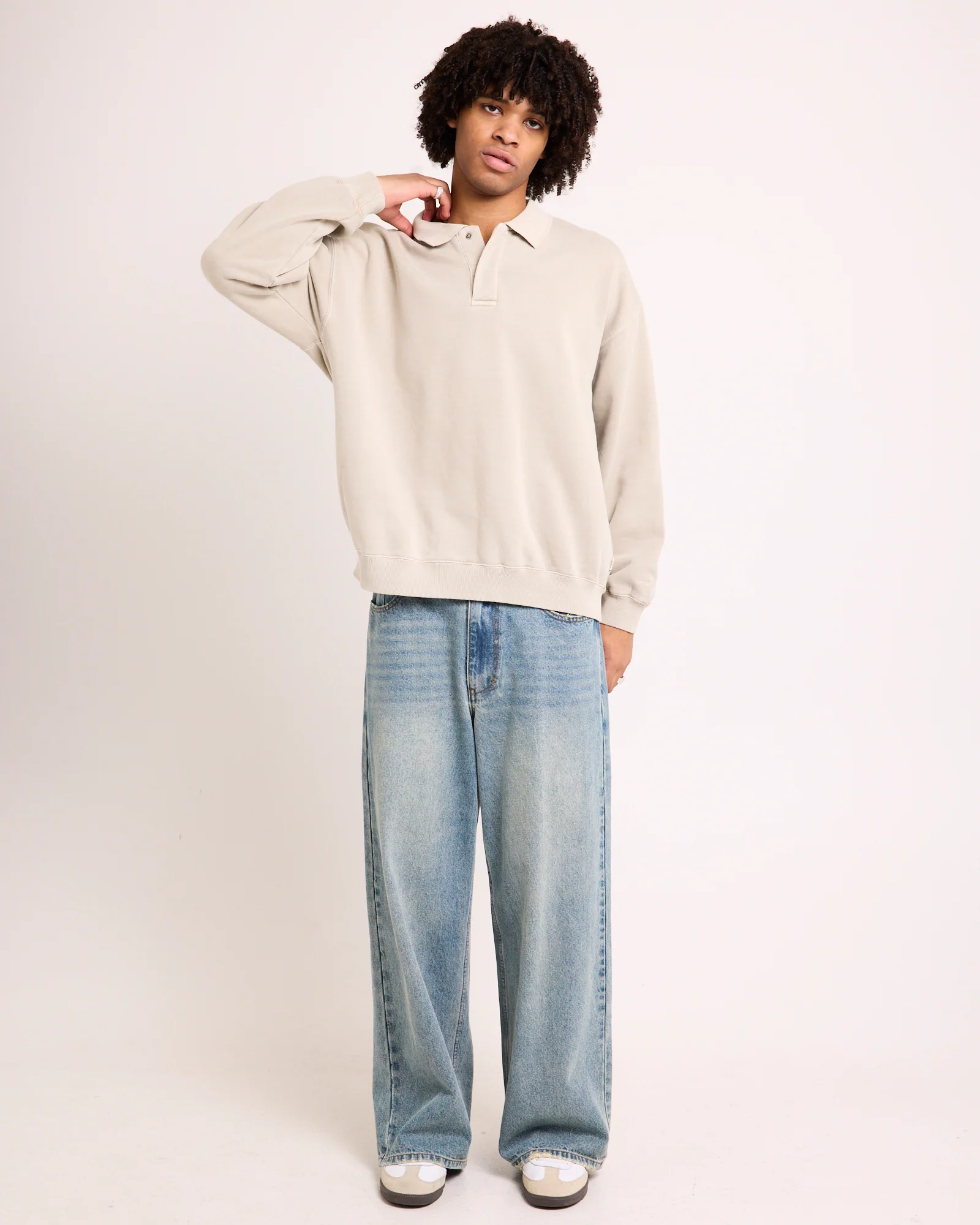 Script Fleece Polo Shirt - Image 2