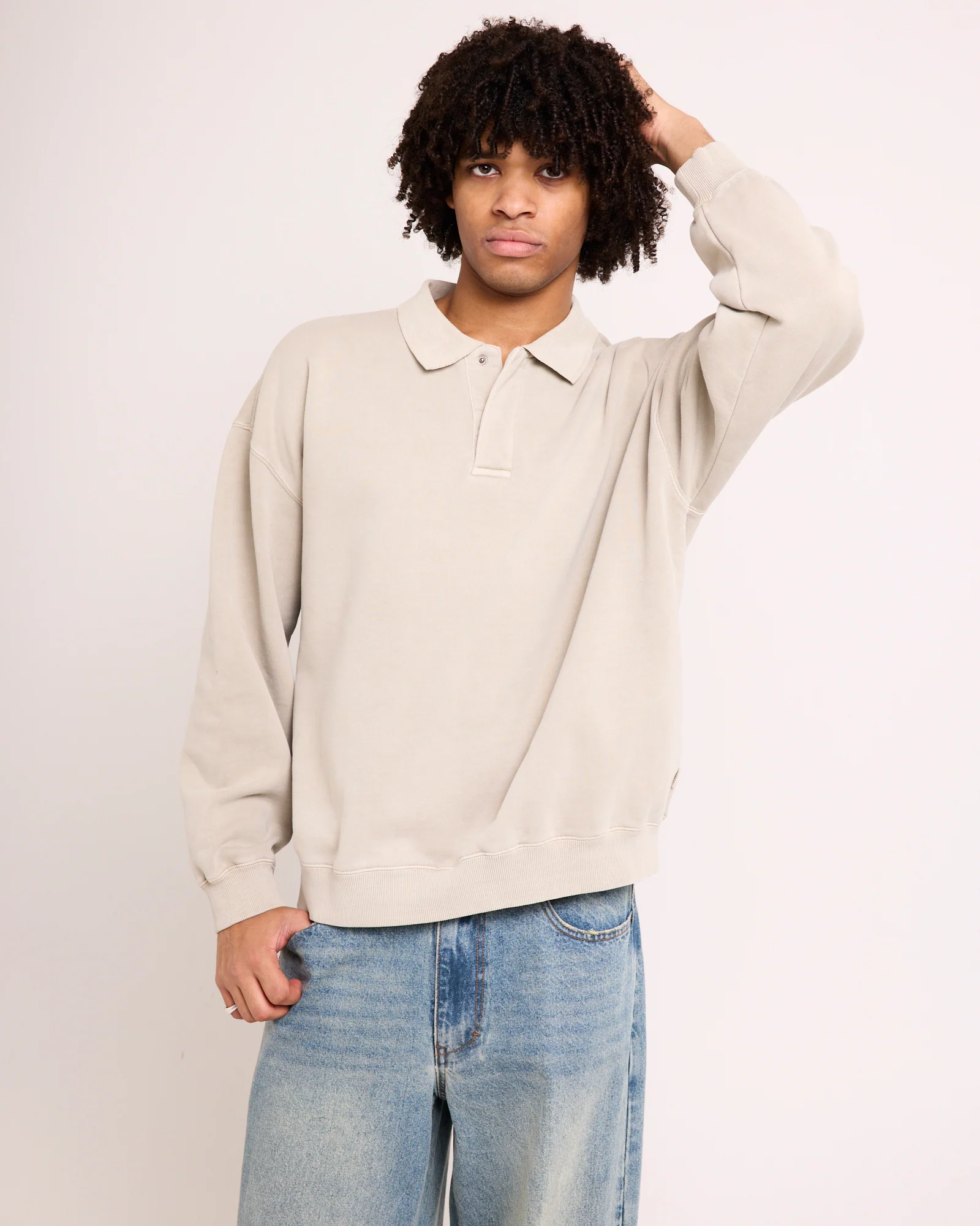 Script Fleece Polo Shirt - Image 3