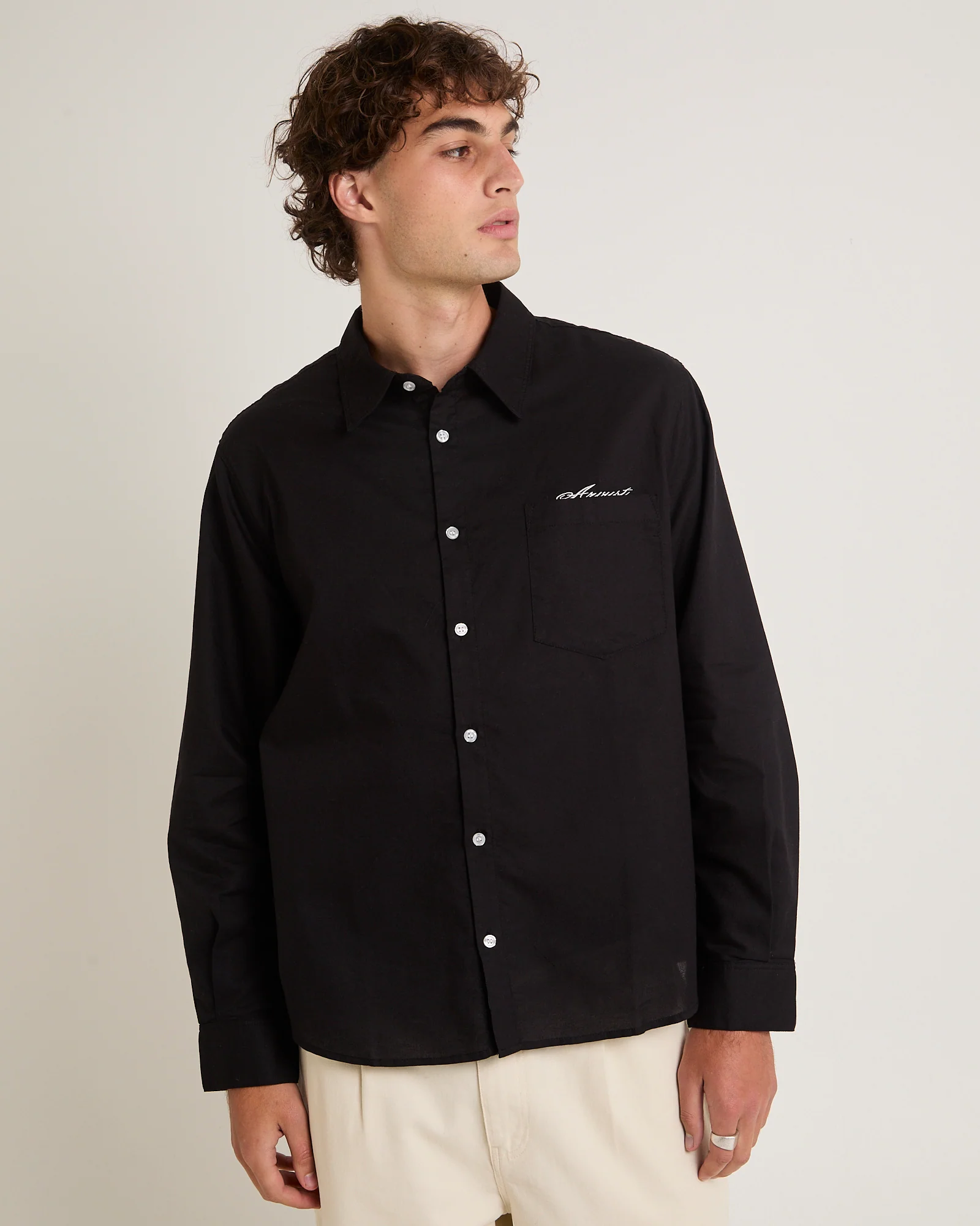 Script Oxford Long Sleeve Shirt - Image 5