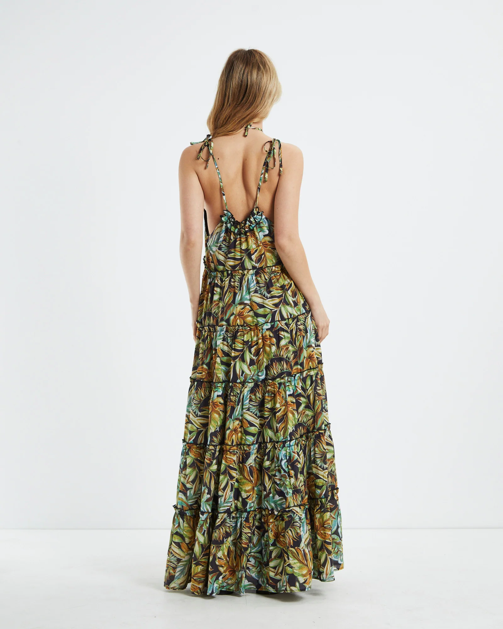 Senorita Maxi Dress Tropical Palm - Image 2