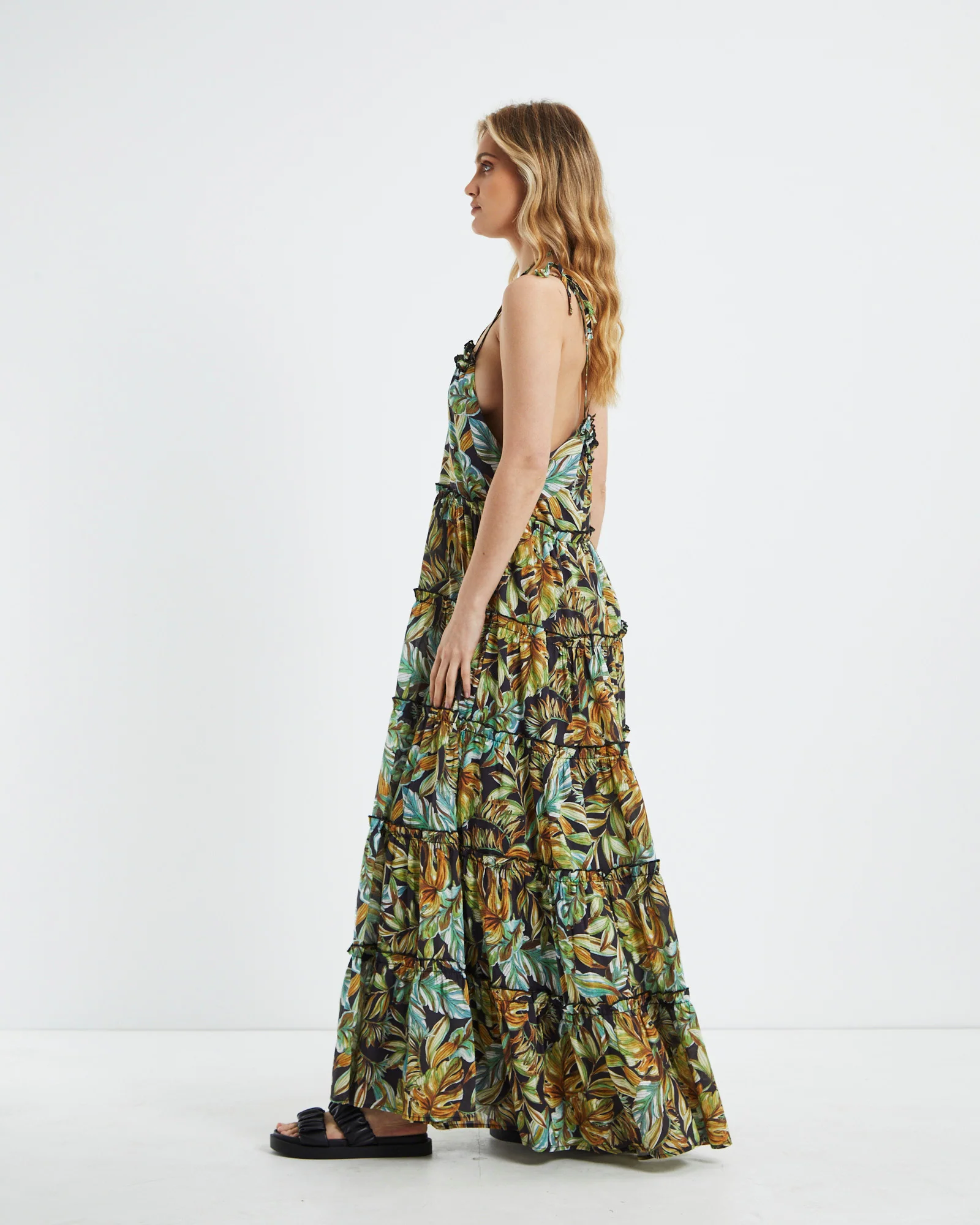 Senorita Maxi Dress Tropical Palm - Image 4