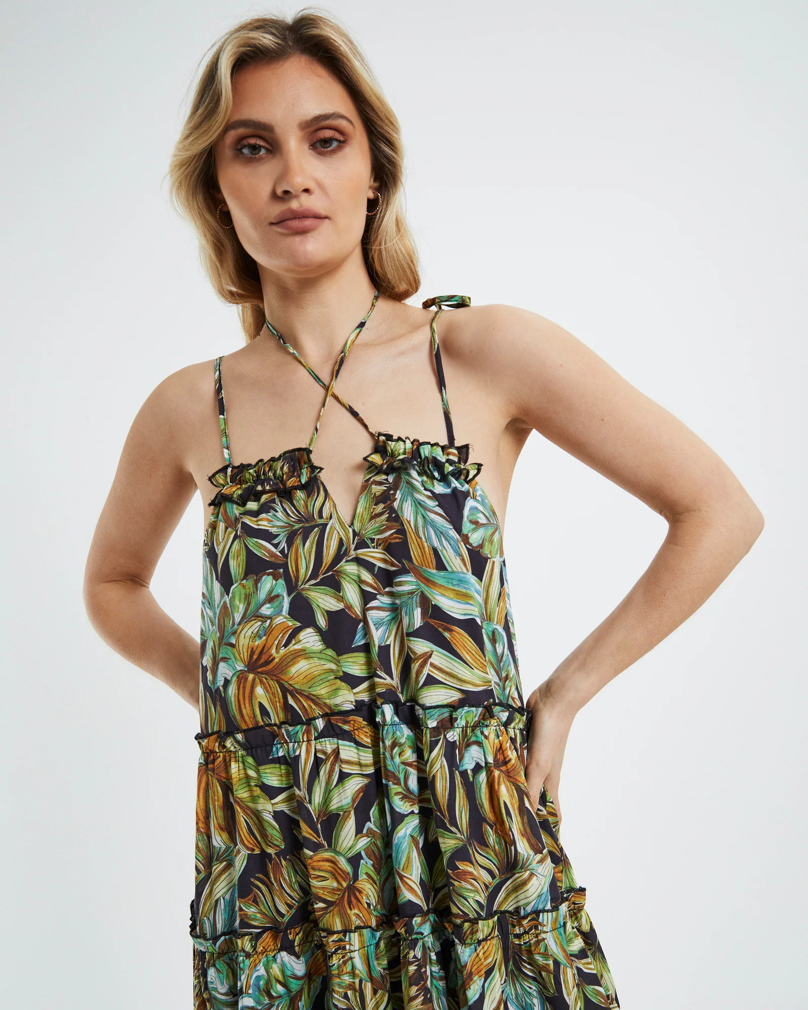 Senorita Maxi Dress Tropical Palm - Image 5